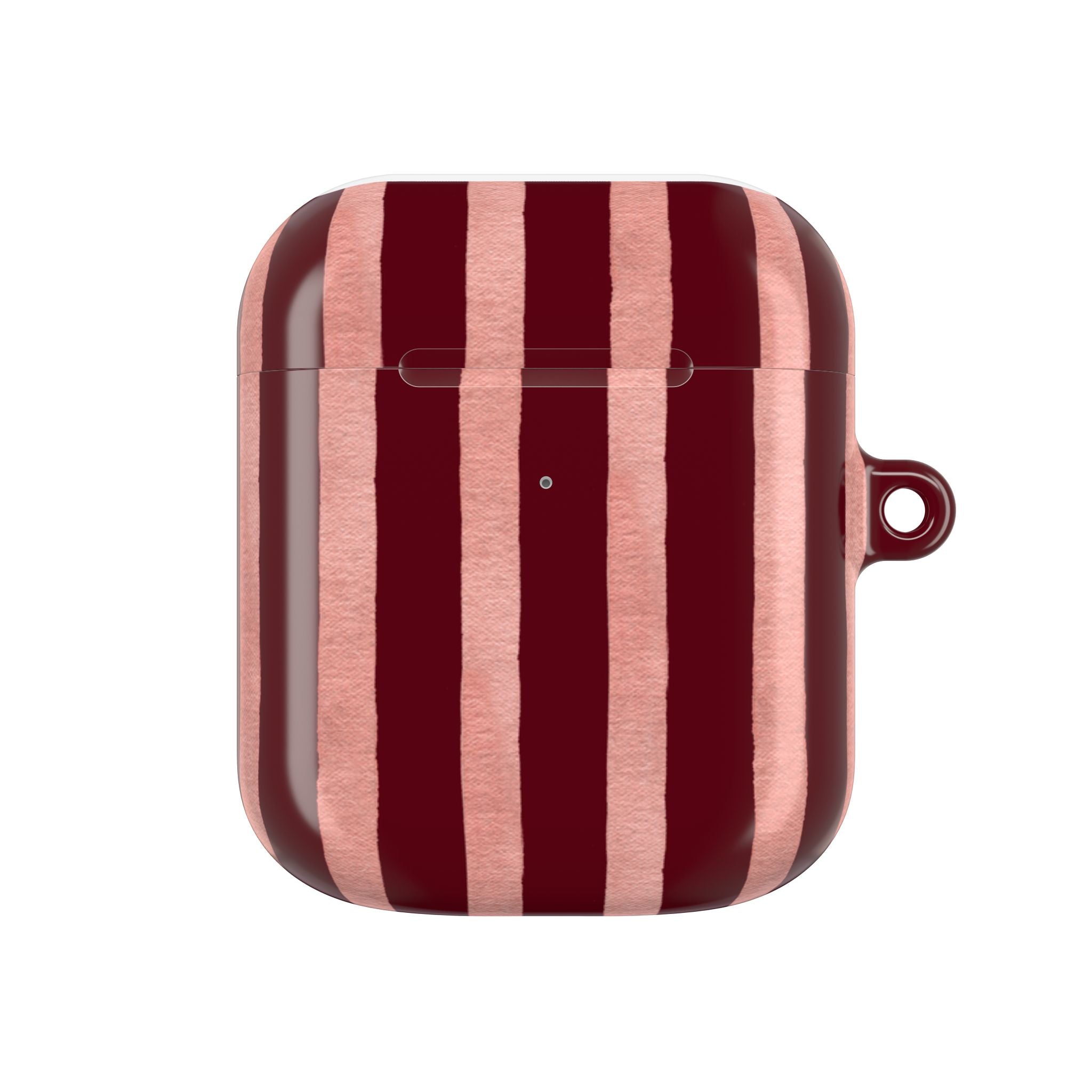 Blush Column | Burgundy & Soft Pink Stripe AirPods Case