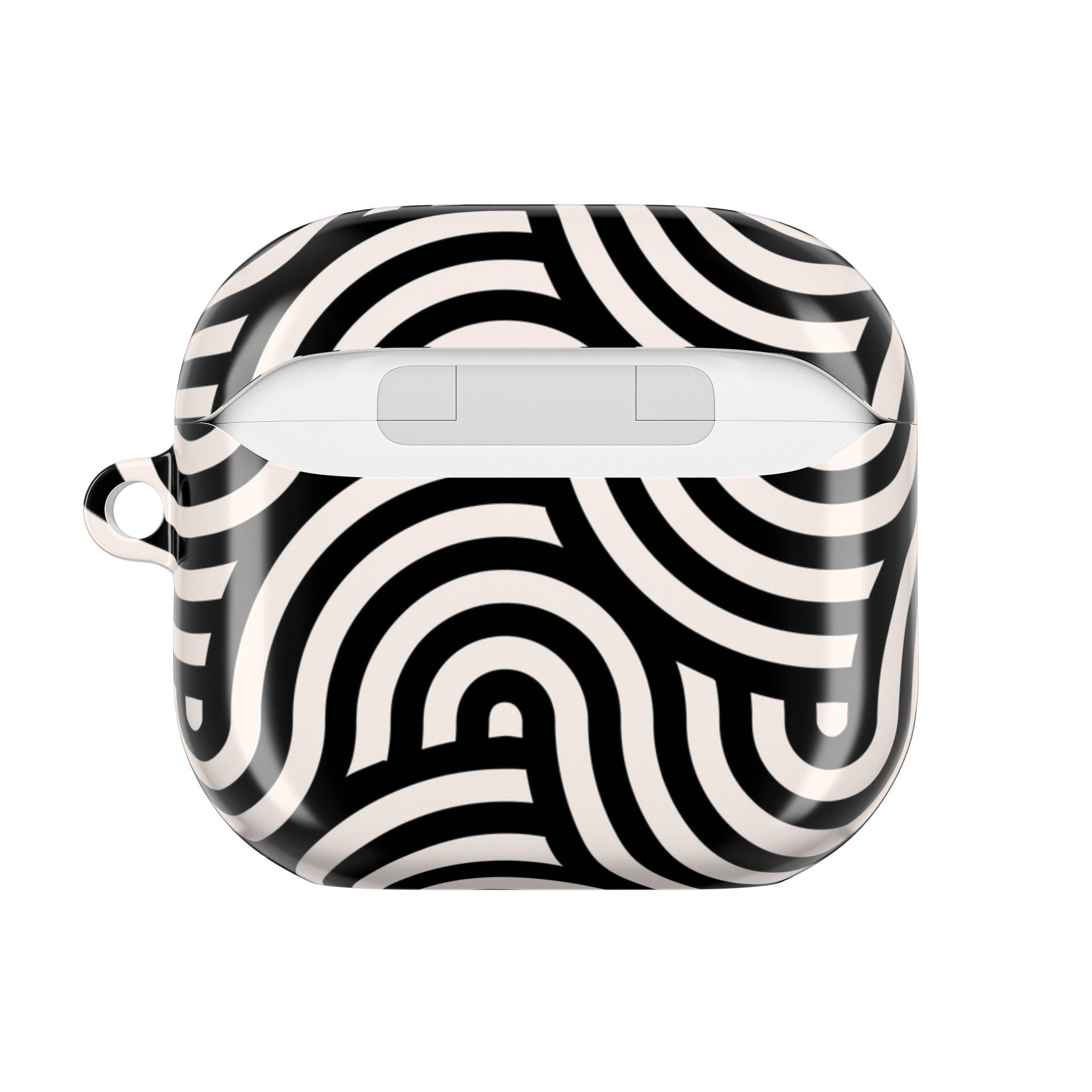 Noir Wave | Black & Cream Retro Curve AirPods Case