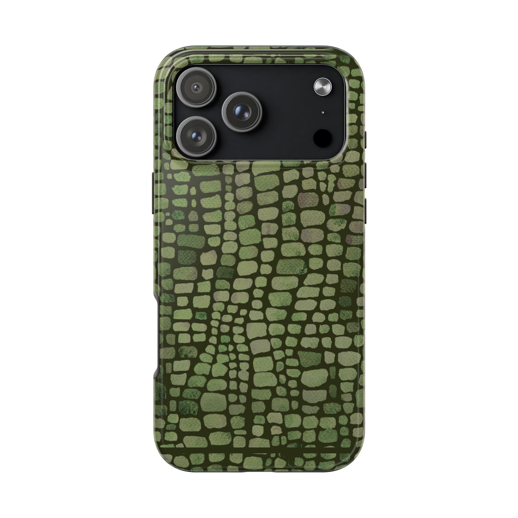 Olive Emboss | Olive & Sage Snakeskin Print Phone Case