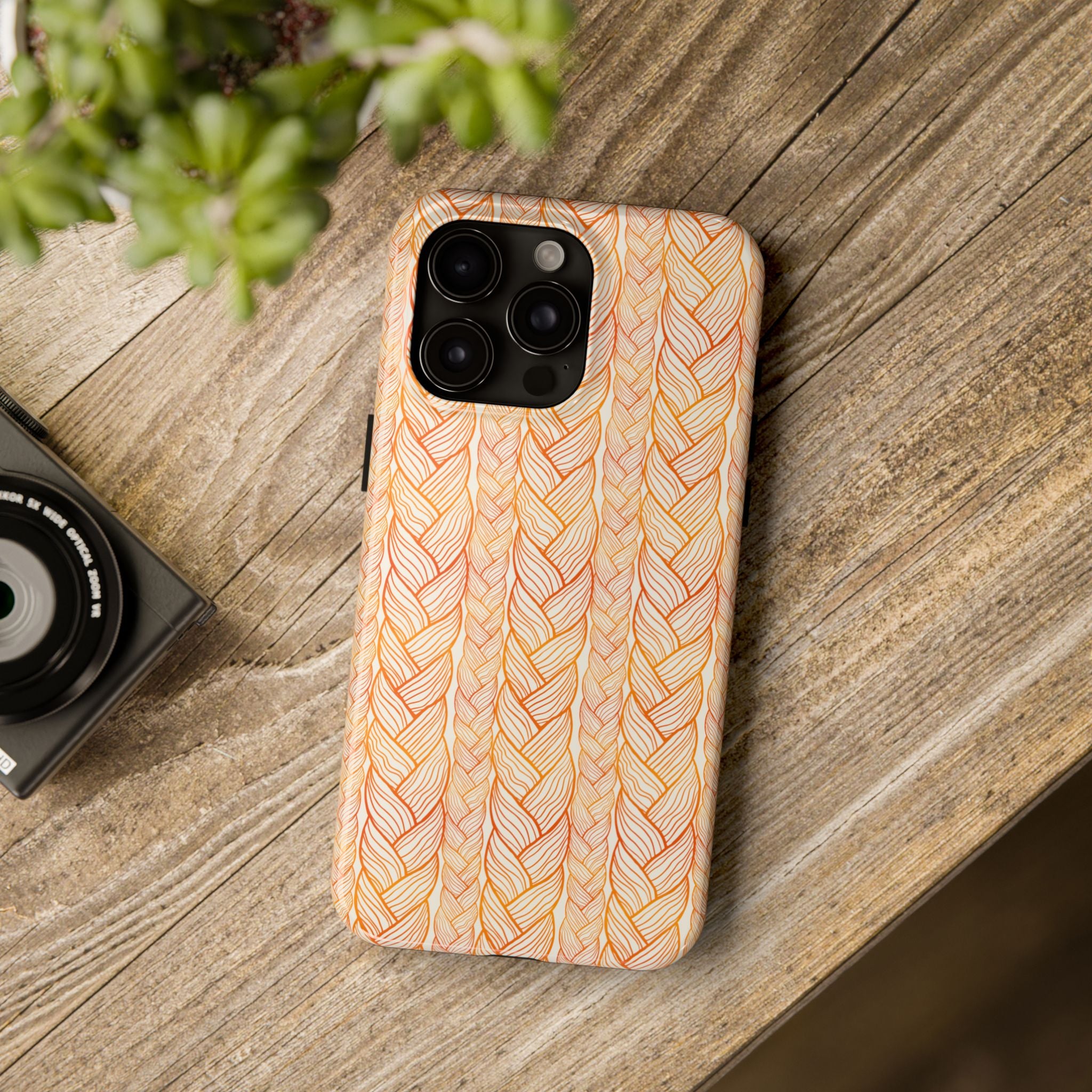 Golden Braid | Orange Braided Line Tough Phone Case