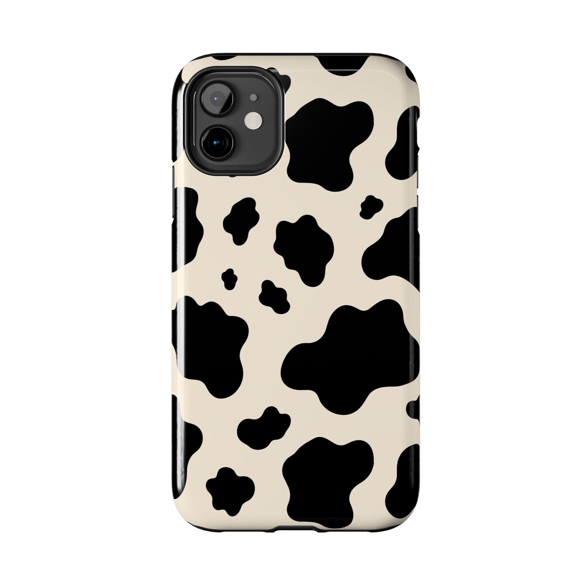 Cream Cow | Black & Cream Cow Print Phone Case