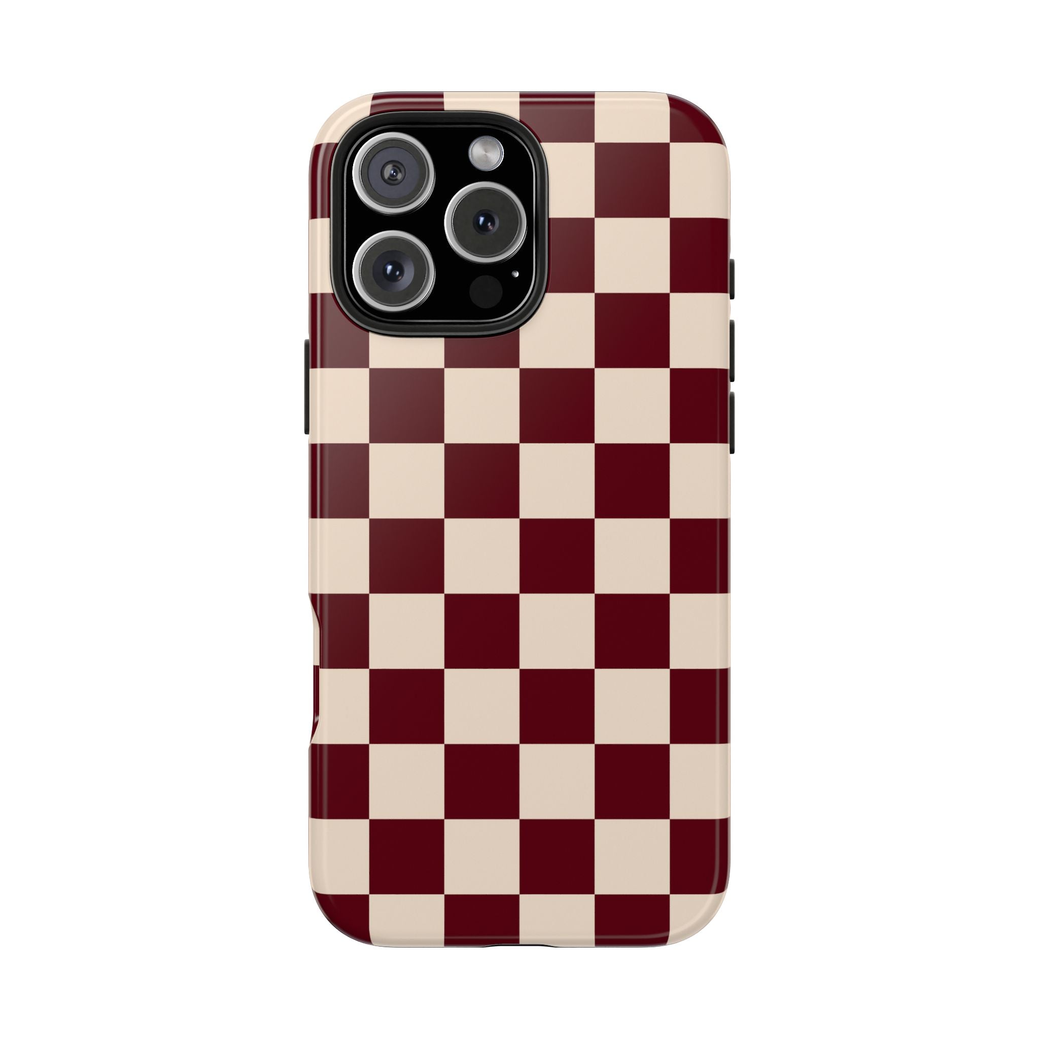 Parlor Check | Burgundy & Cream Checker Phone Case