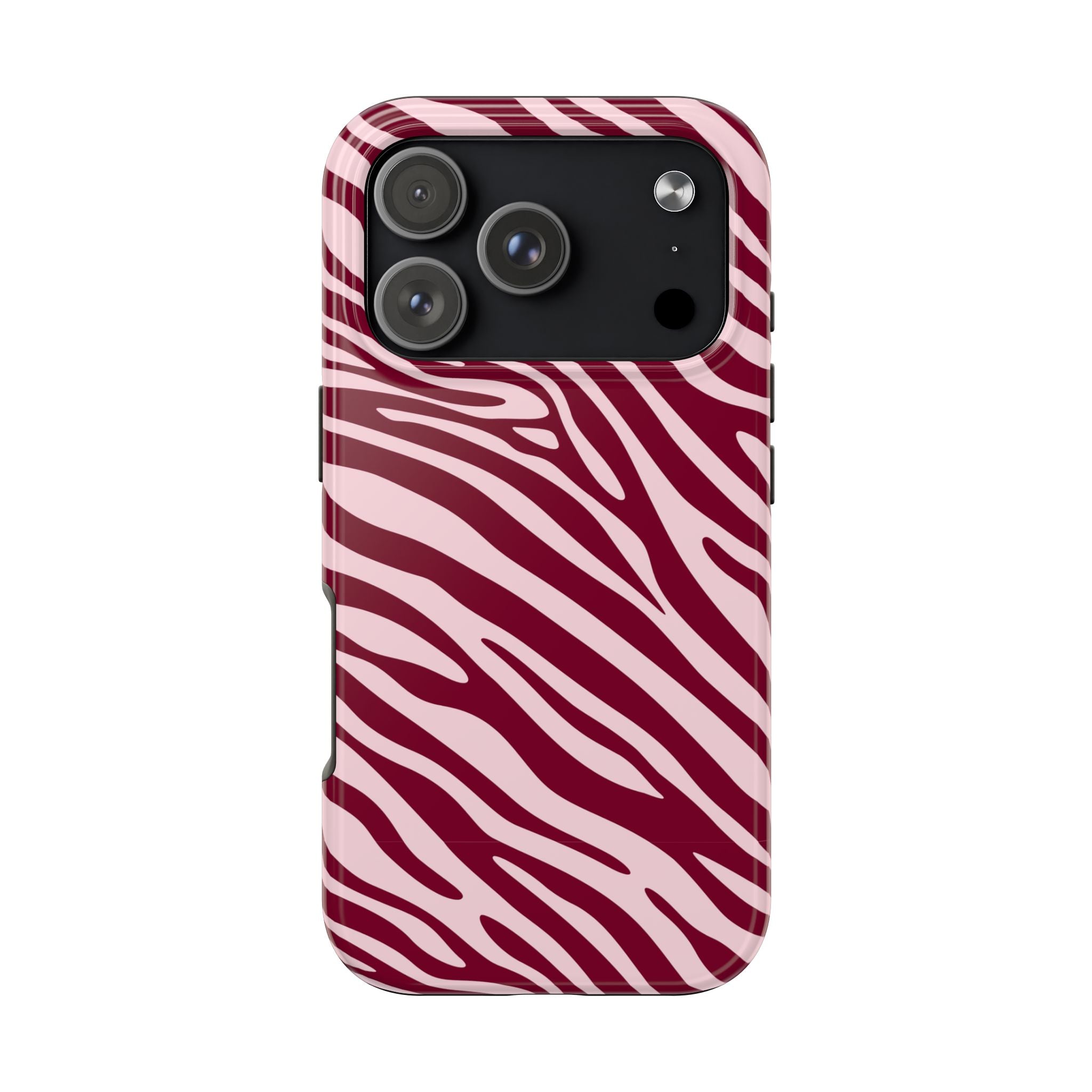 Velvet Zebra | Burgundy Zebra Print Tough Phone Case