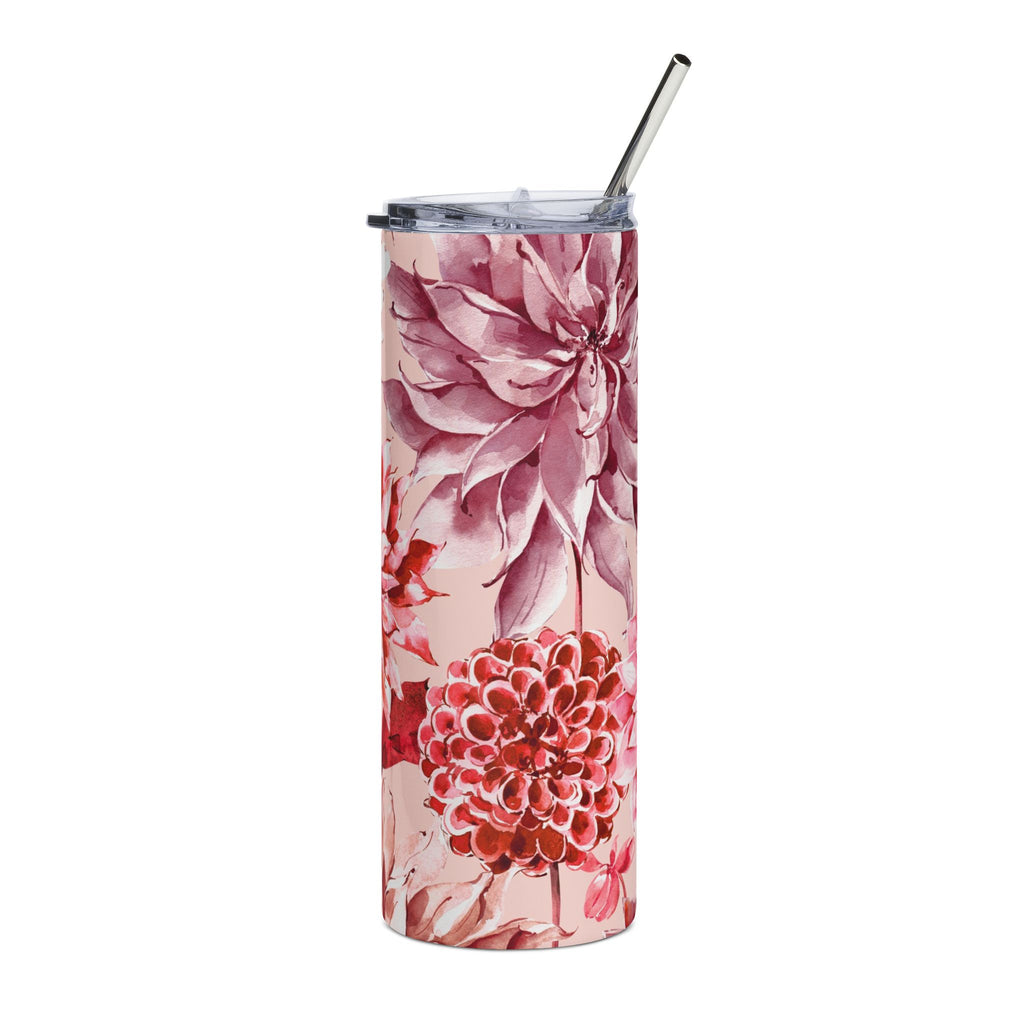 Petal Devotion | Blush Dahlia Floral Tumbler