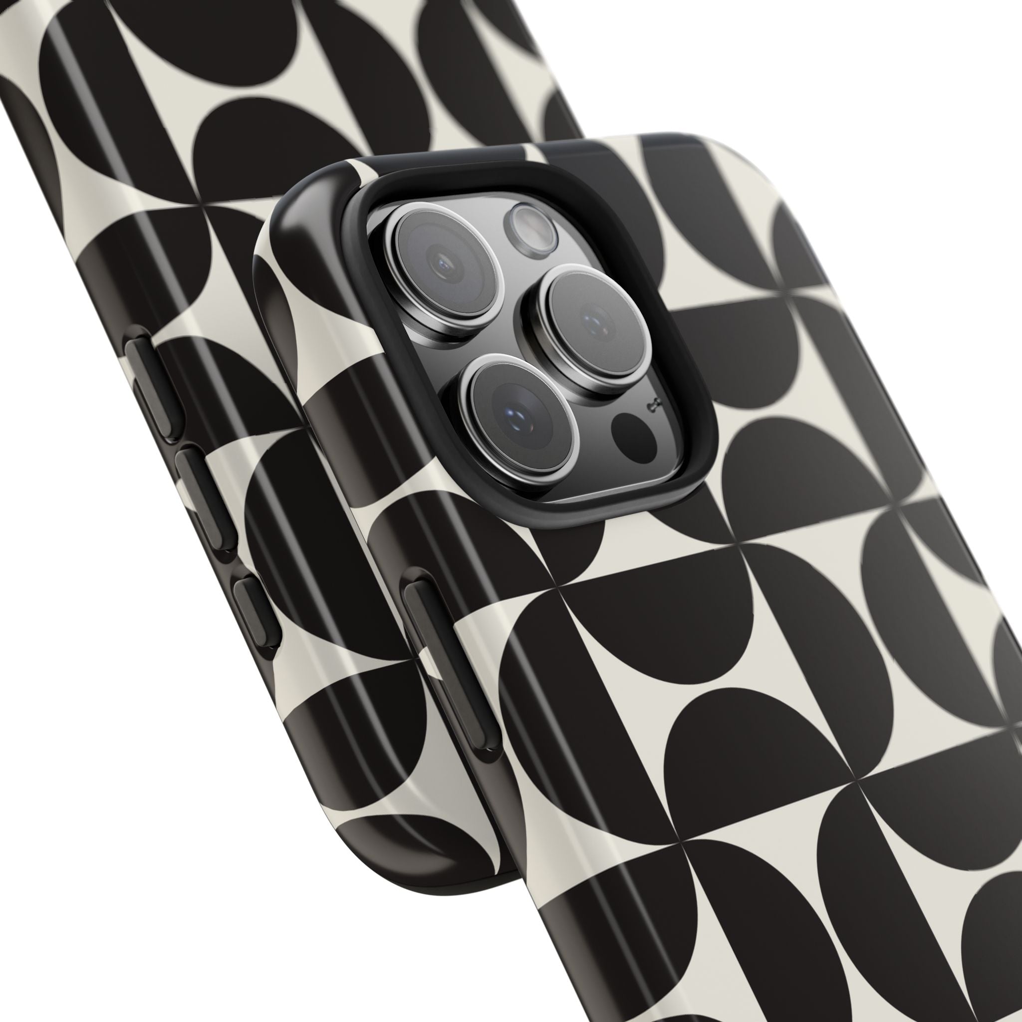 Noir Mod | Black Geometric Retro Phone Case