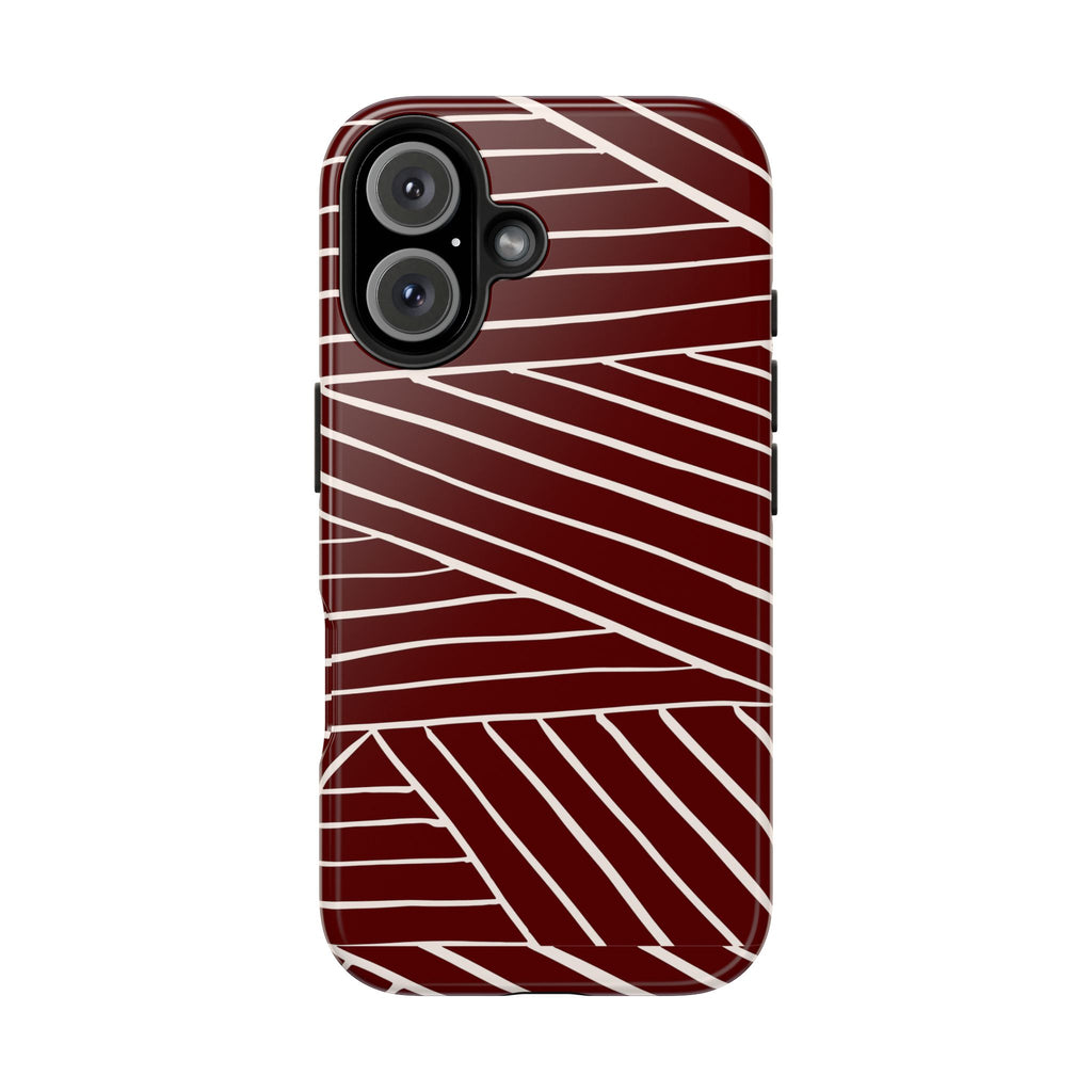 Crimson Form | Burgundy Abstract Stripe Phone Case