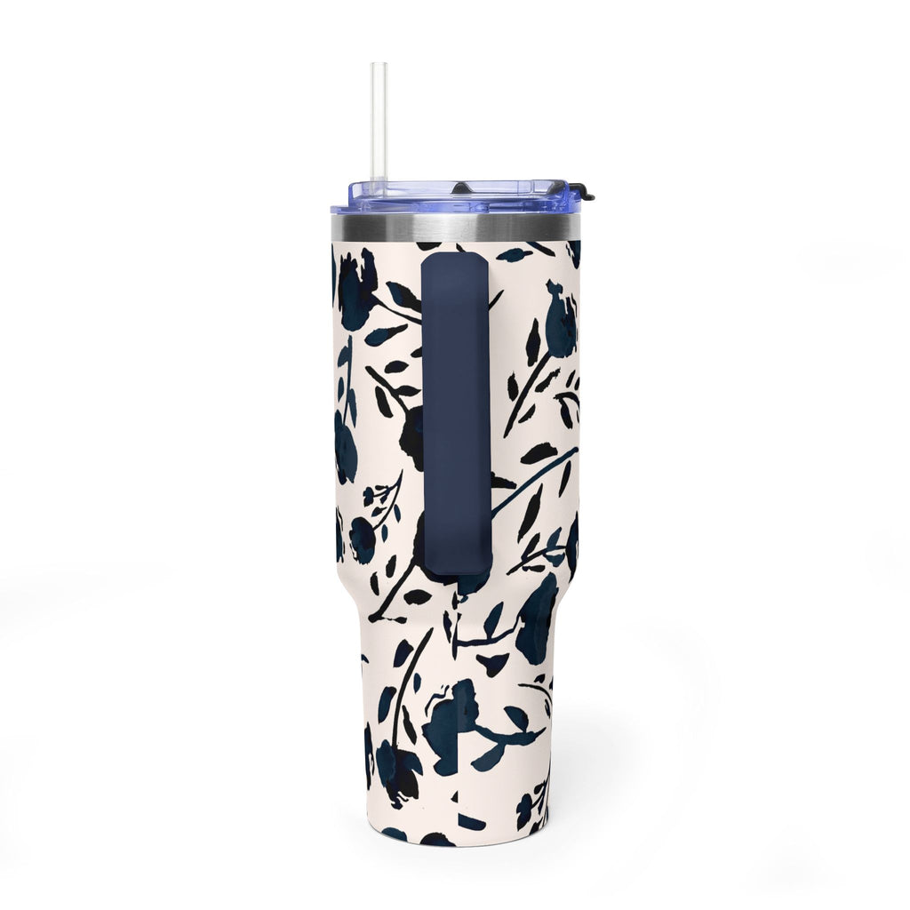 Midnight Meadow | Navy Floral Print Tumbler