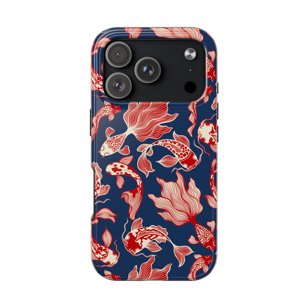 Maroon & Blush Striped Tough Phone Case — Durable Protective iPhone Cover