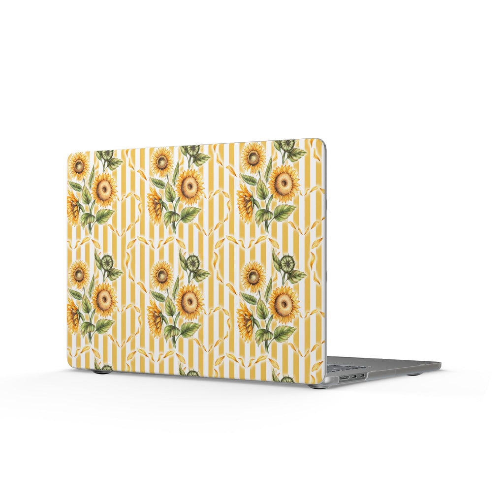 Golden Bloom | Sunflower Stripe Print Laptop Sleeve