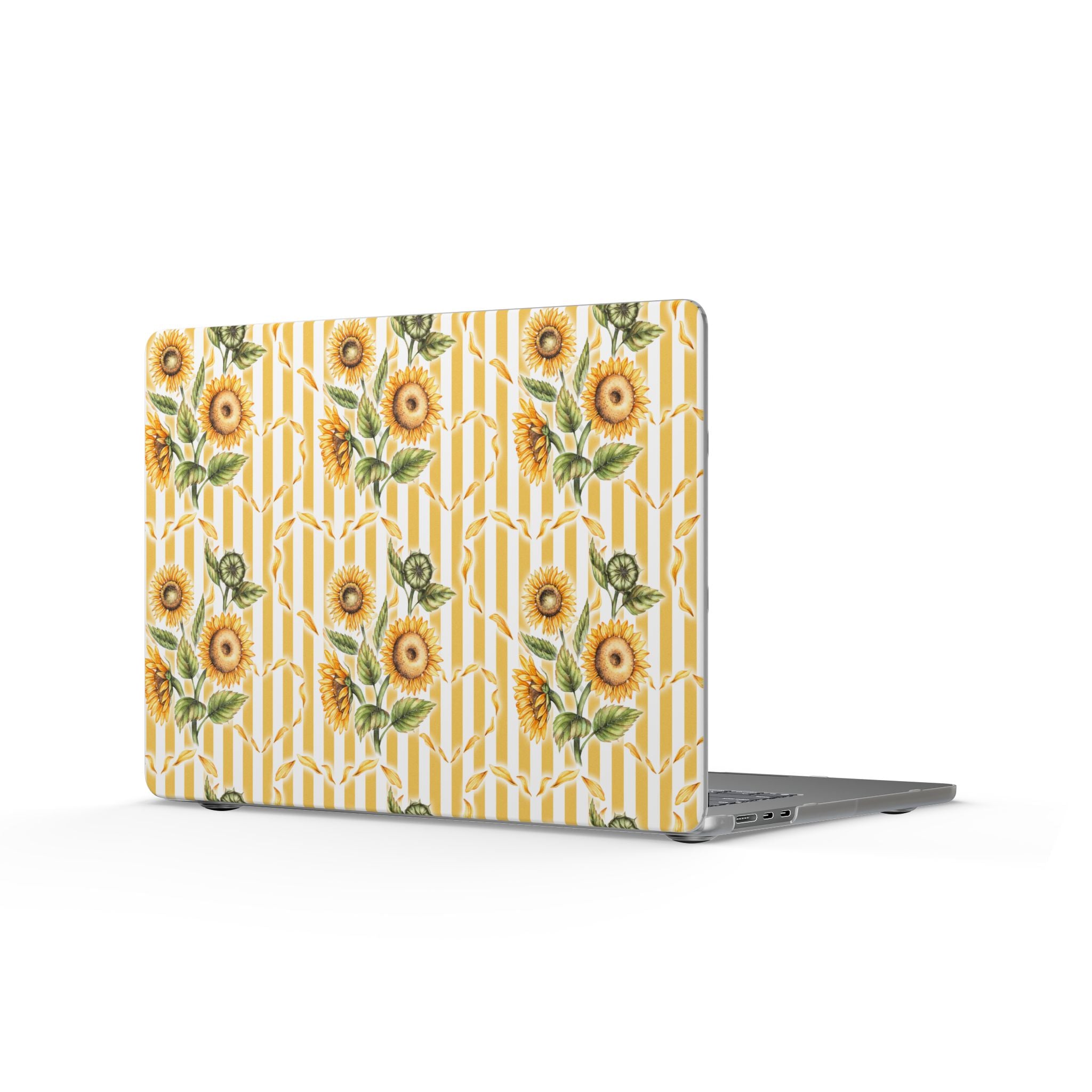 Golden Bloom | Sunflower Stripe Print Laptop Sleeve