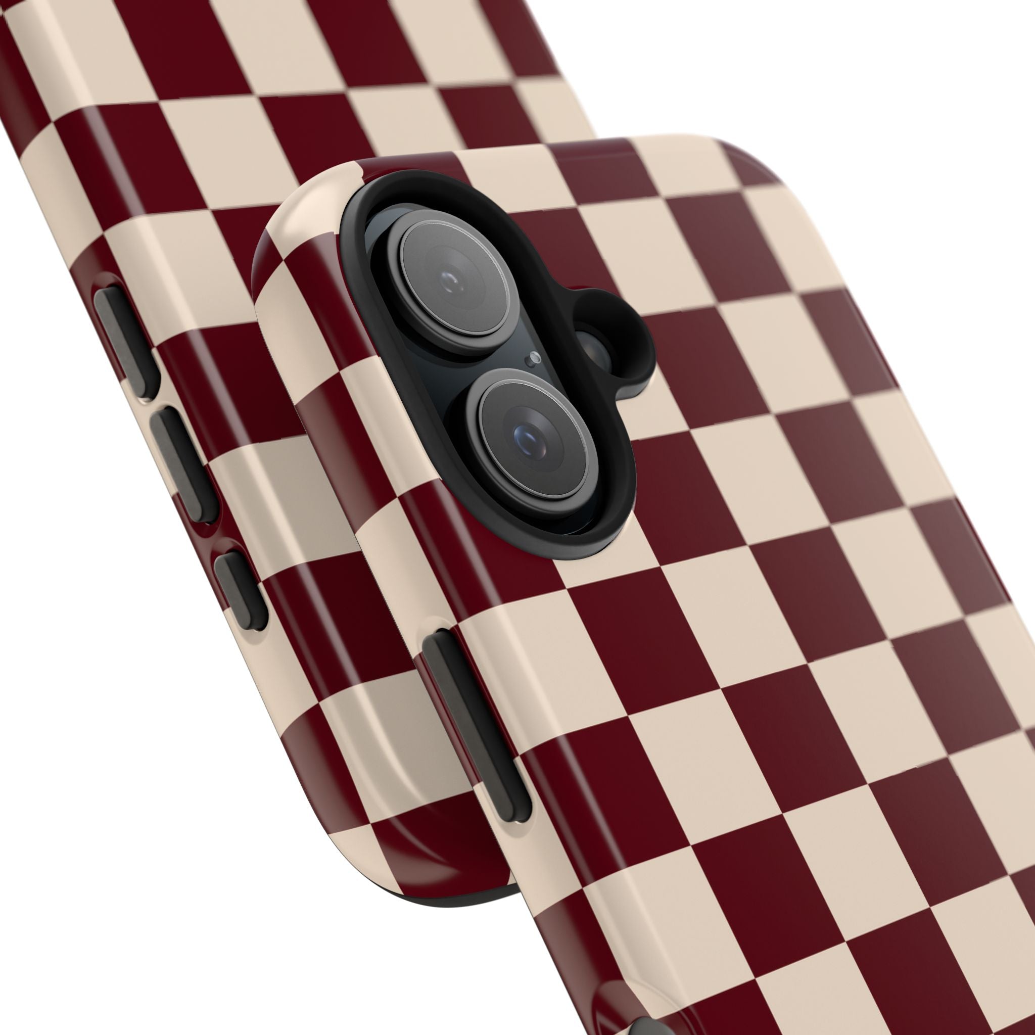 Parlor Check | Burgundy & Cream Checker Phone Case