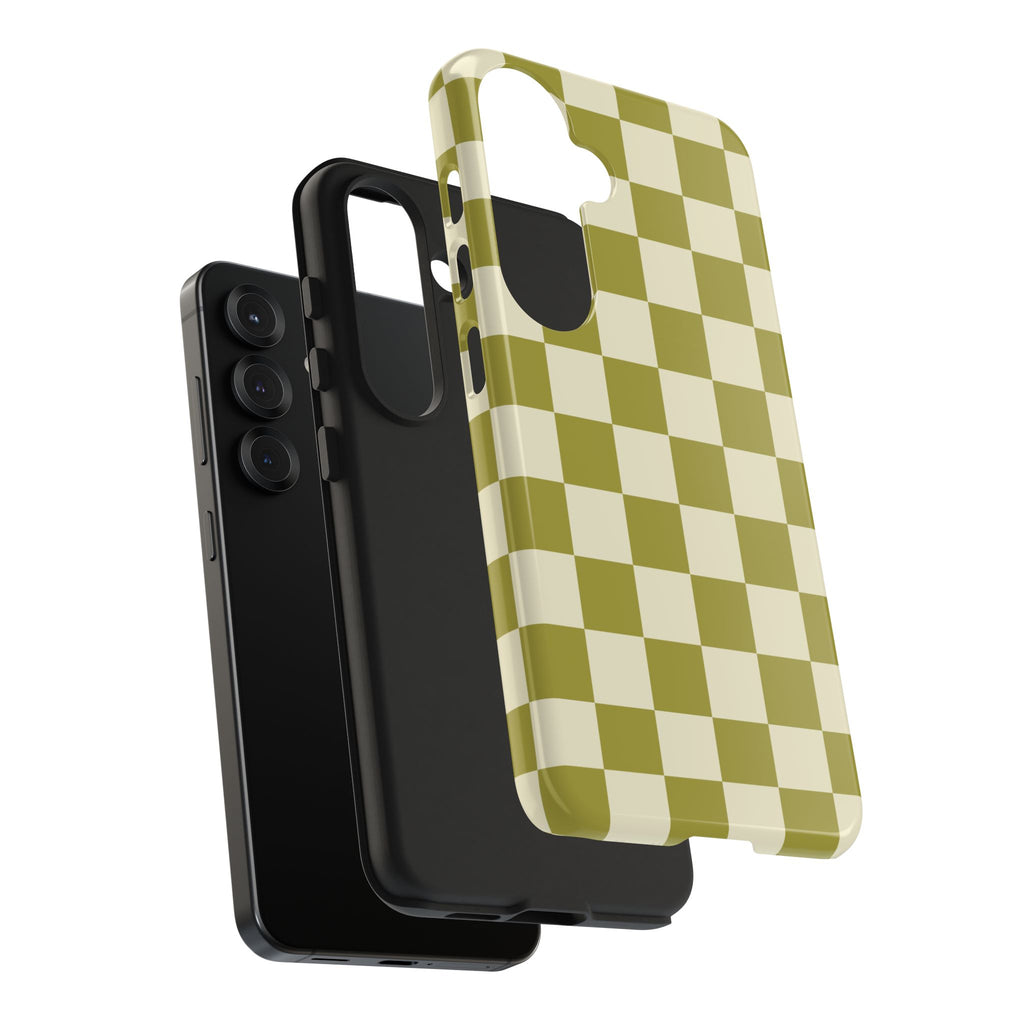 Maroon & Blush Striped Tough Phone Case — Durable Protective iPhone Cover