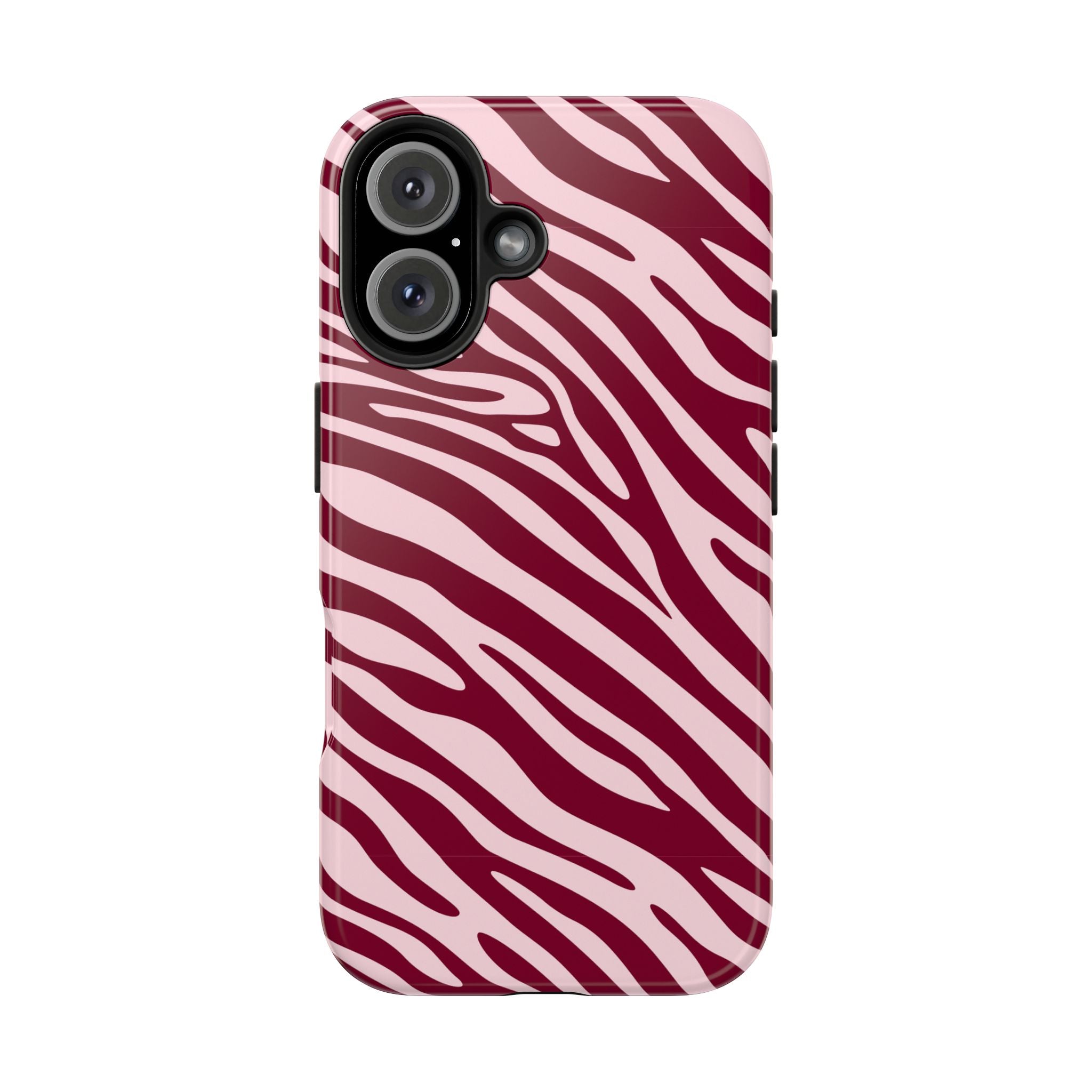 Velvet Zebra | Burgundy Zebra Print Tough Phone Case
