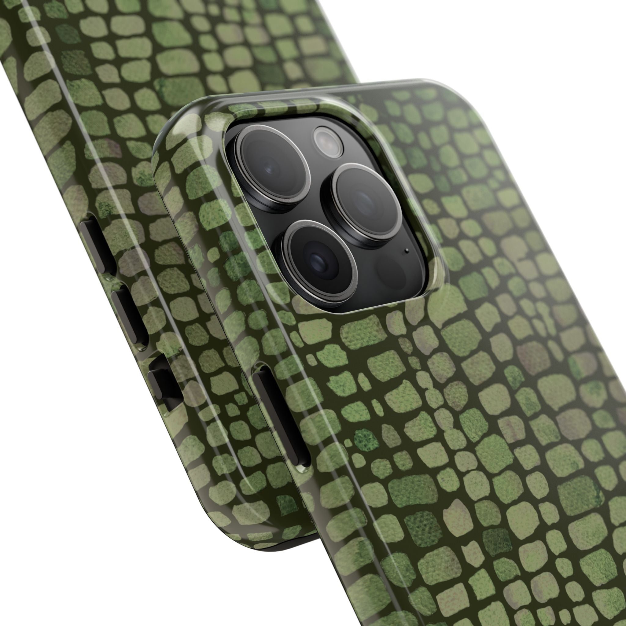 Olive Emboss | Olive & Sage Snakeskin Print Phone Case
