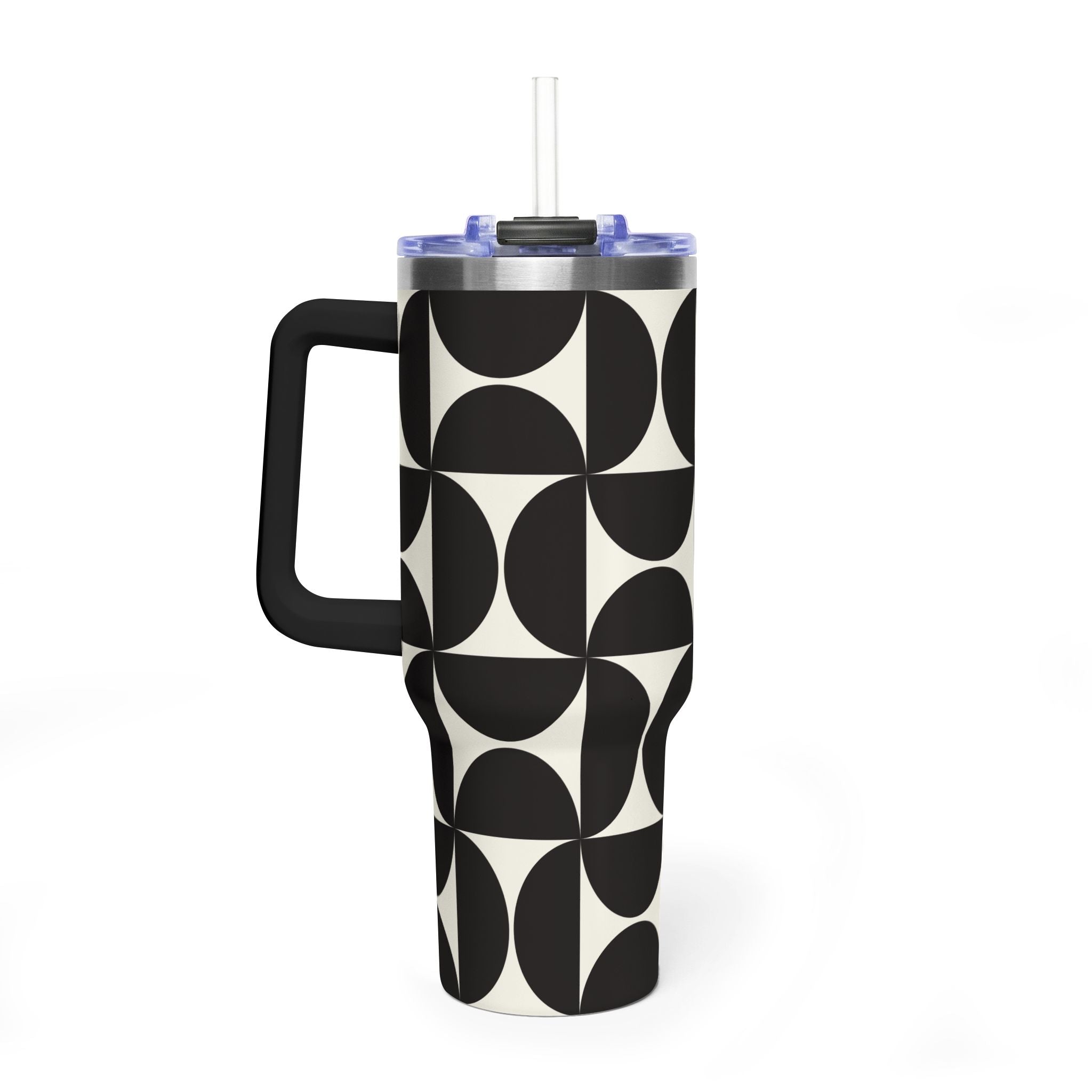 Noir Mod | Black Geometric Retro Tumbler