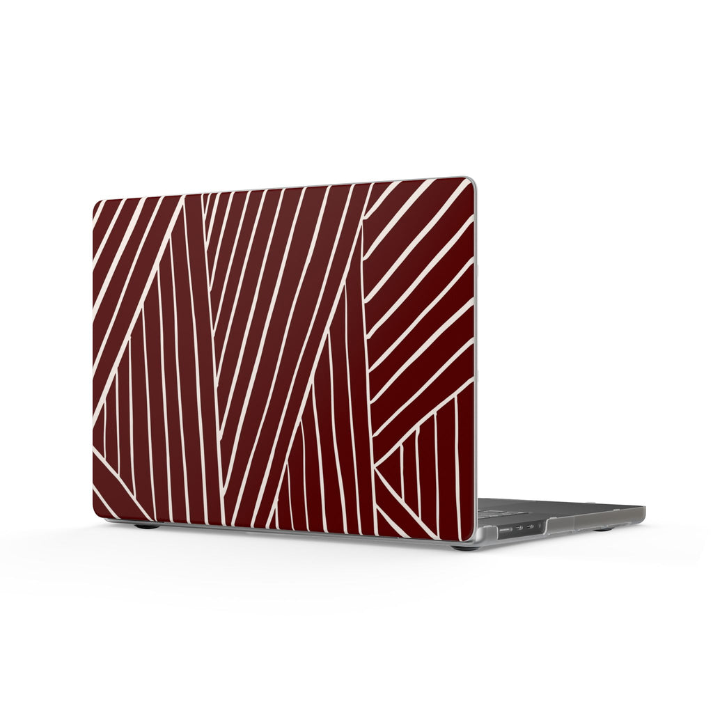 Crimson Form | Burgundy Abstract Stripe Laptop Sleeve