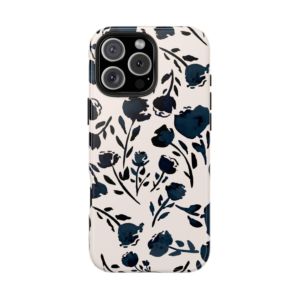 Midnight Meadow | Navy Floral Print Phone Case