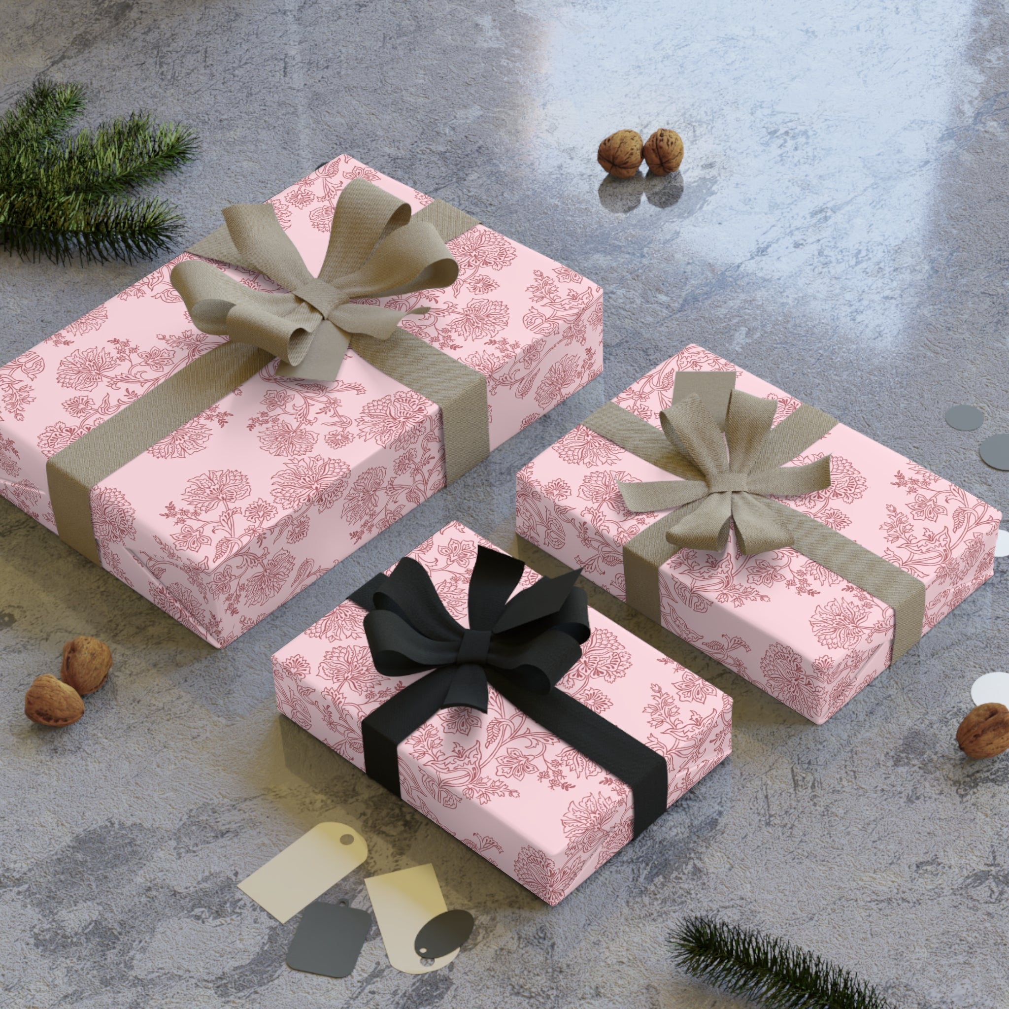 Pink Radiance | Blush Floral Print Wrapping Paper