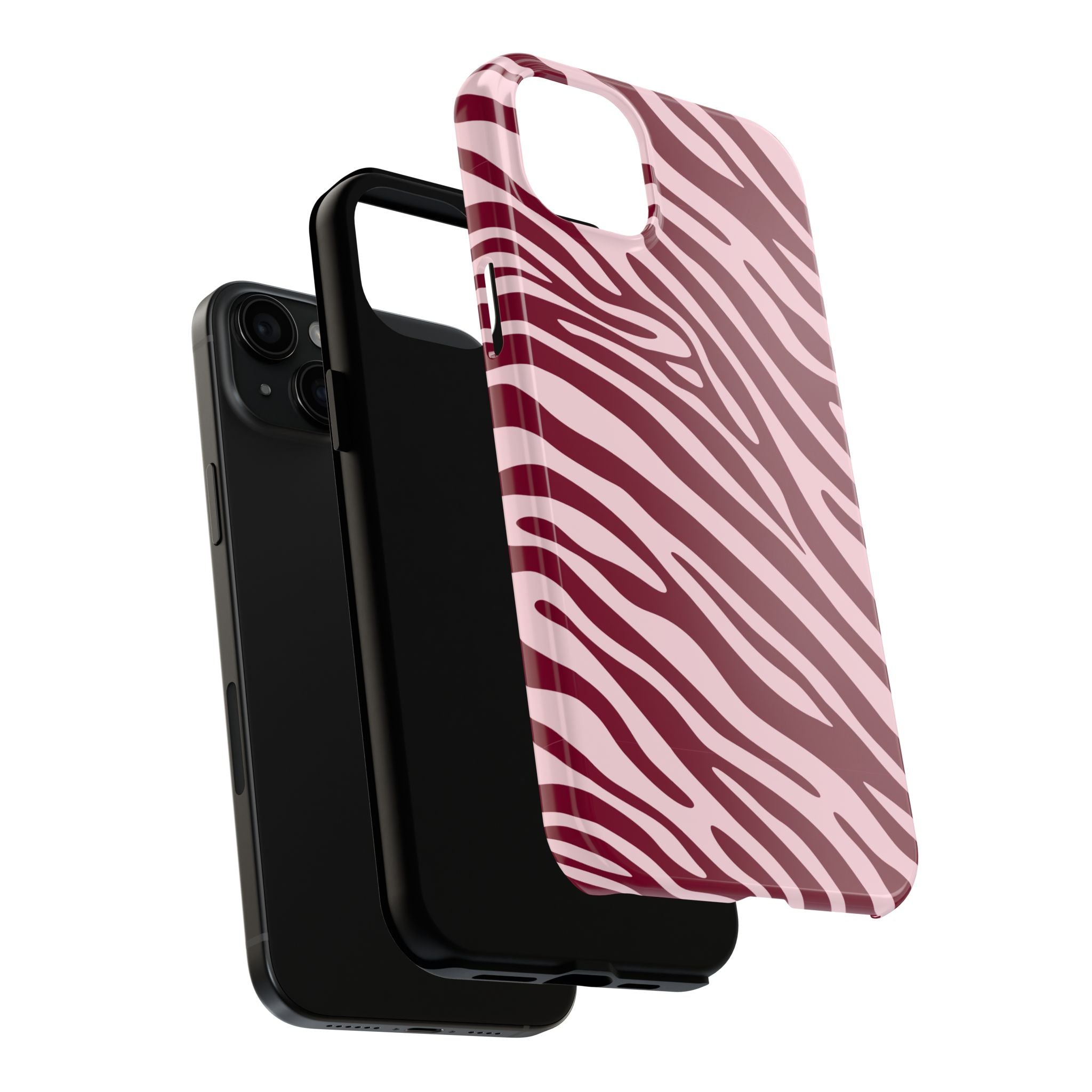 Velvet Zebra | Burgundy Zebra Print Tough Phone Case