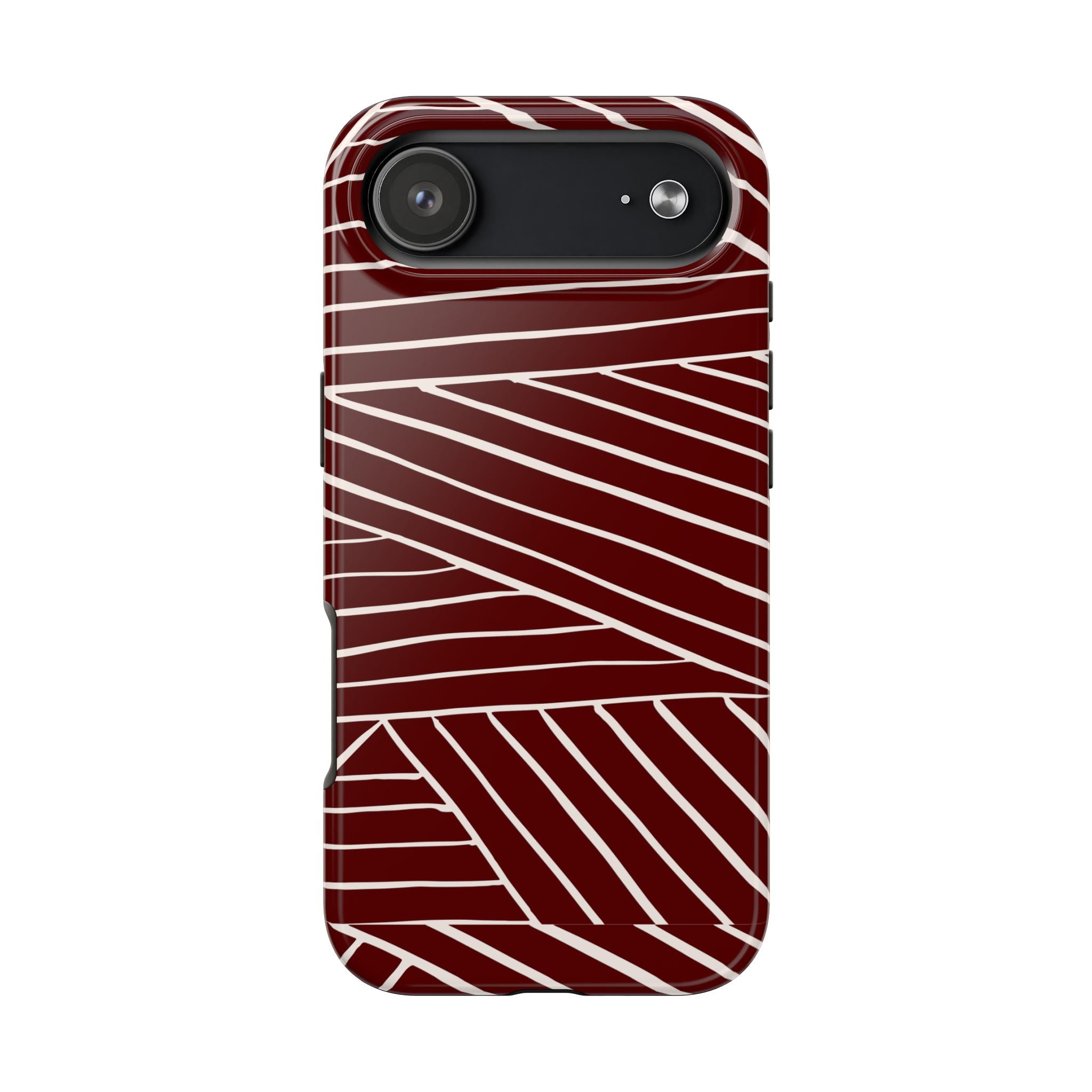 Crimson Form | Burgundy Abstract Stripe Phone Case