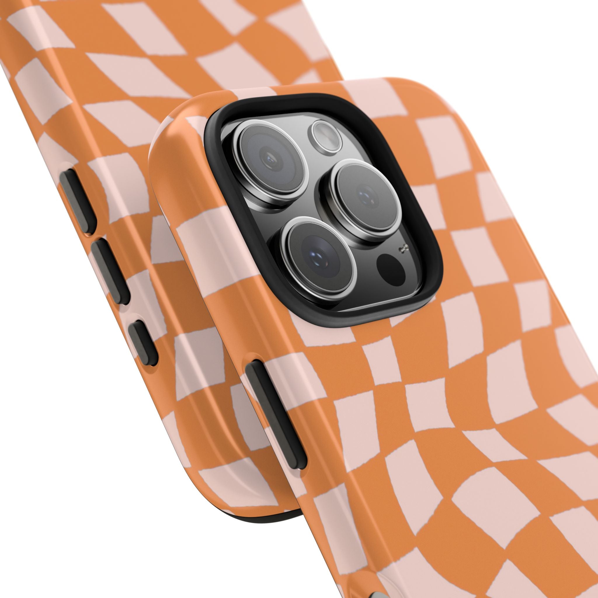 Warped Summer | Orange Wavy Checker Phone Case
