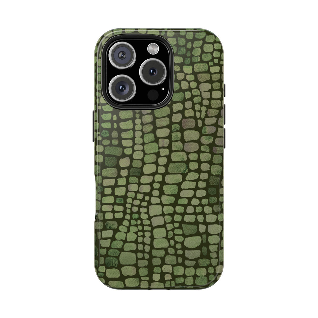 Olive Emboss | Olive & Sage Snakeskin Print Phone Case