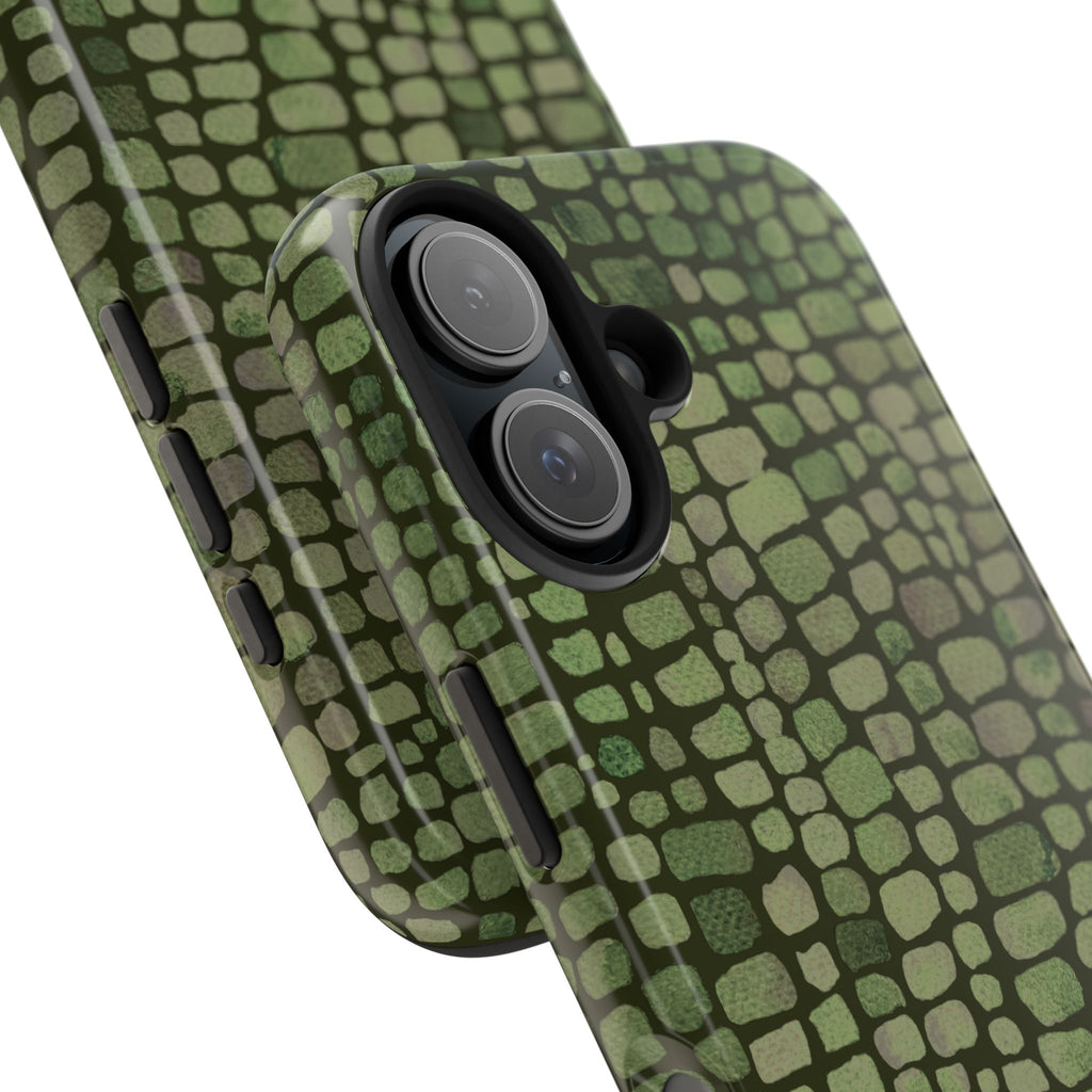 Olive Emboss | Olive & Sage Snakeskin Print Phone Case