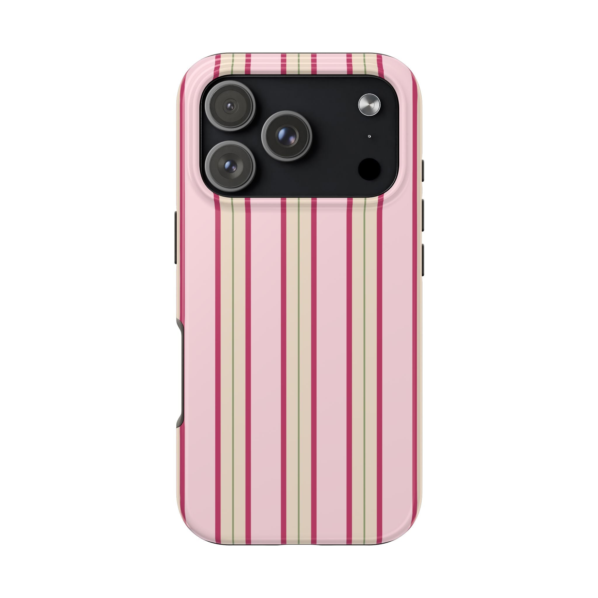 Blush Column | Pink & Burgundy Stripe Tough Phone Case