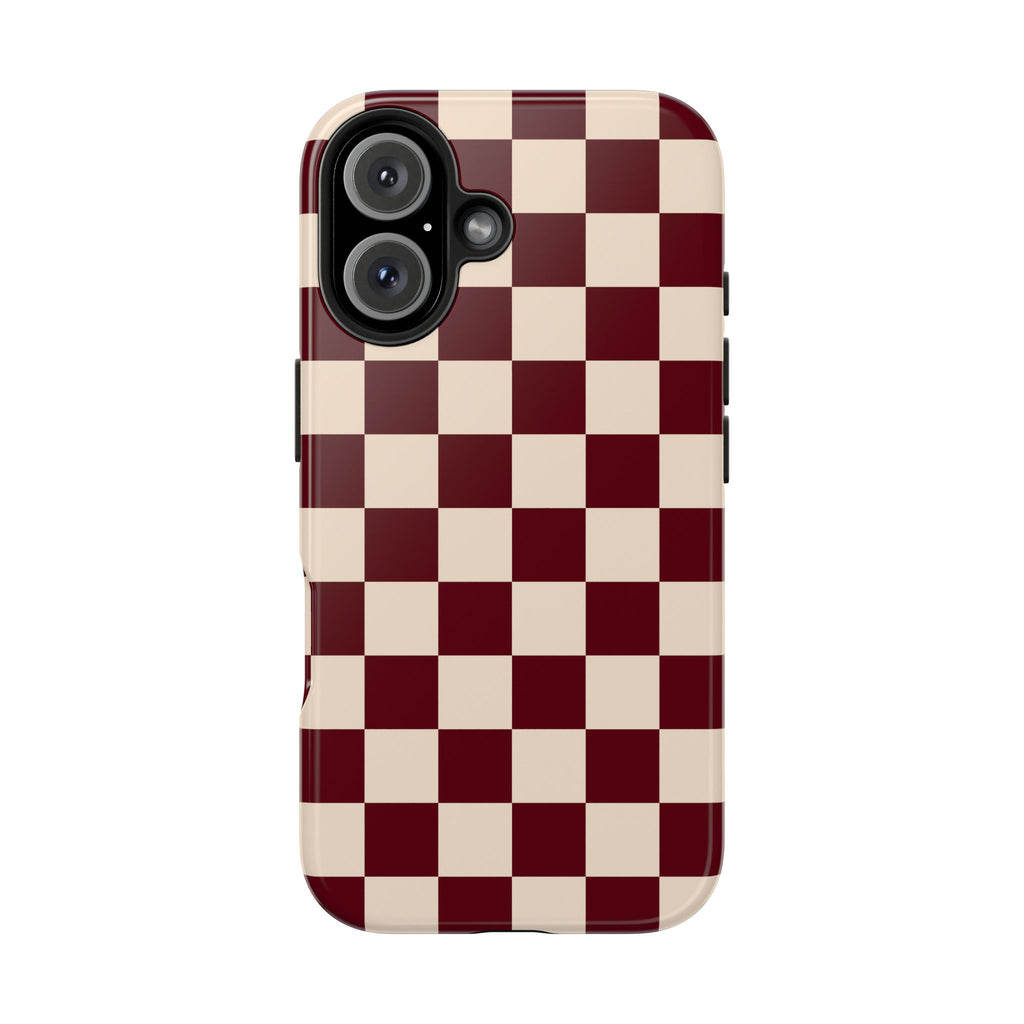 Parlor Check | Burgundy & Cream Checker Phone Case