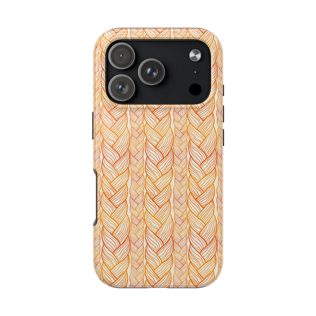 Golden Braid | Orange Braided Line Tough Phone Case