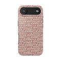 Maroon & Blush Striped Tough Phone Case — Durable Protective iPhone Cover