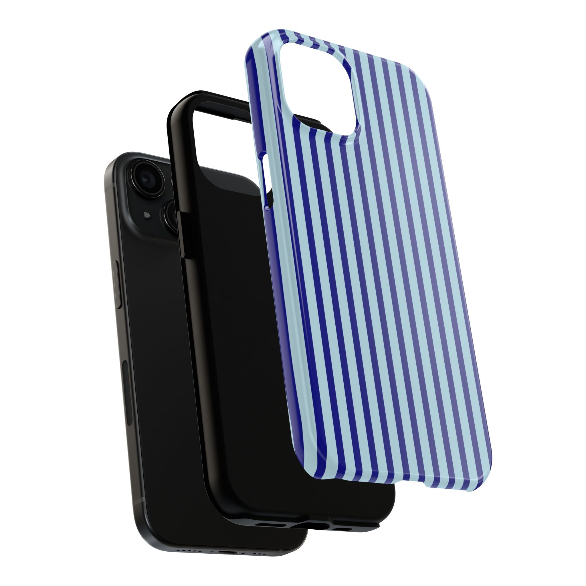 Maroon & Blush Striped Tough Phone Case — Durable Protective iPhone Cover