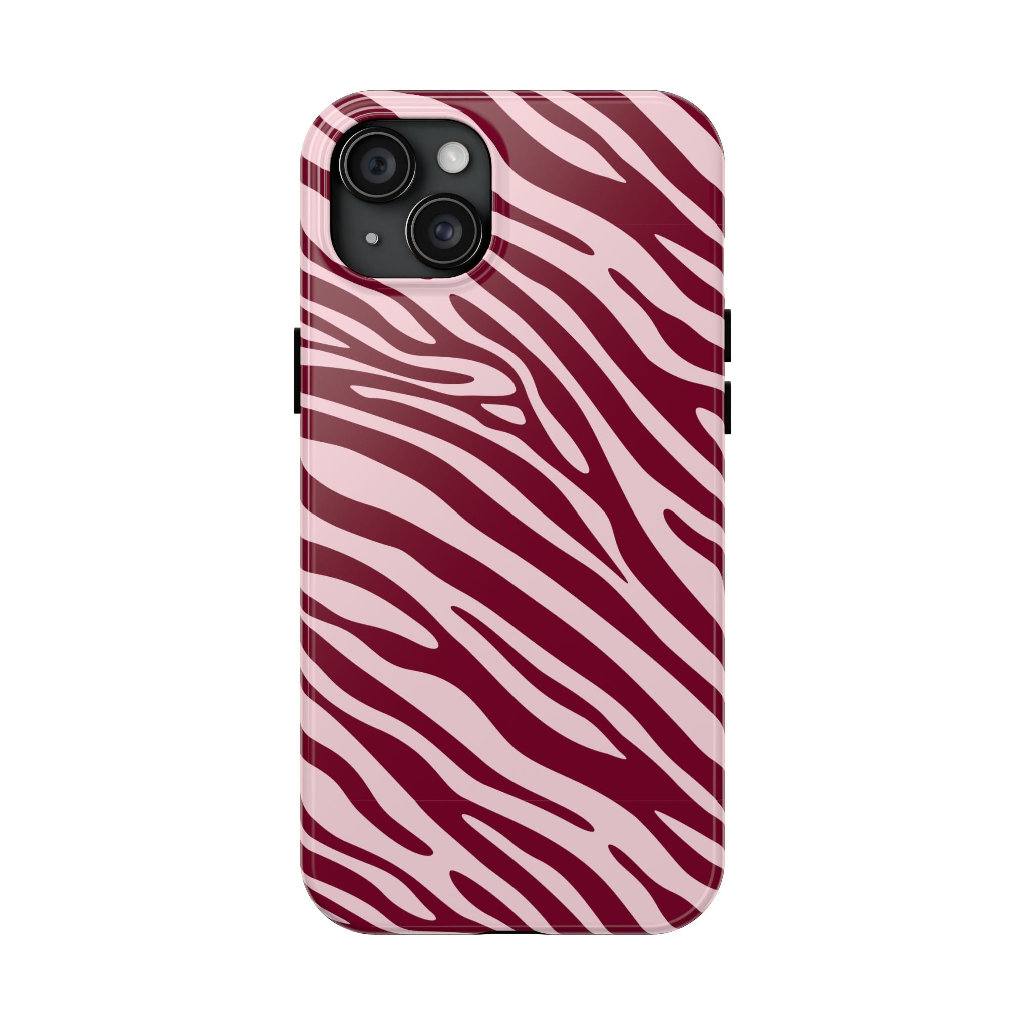 Velvet Zebra | Burgundy Zebra Print Tough Phone Case