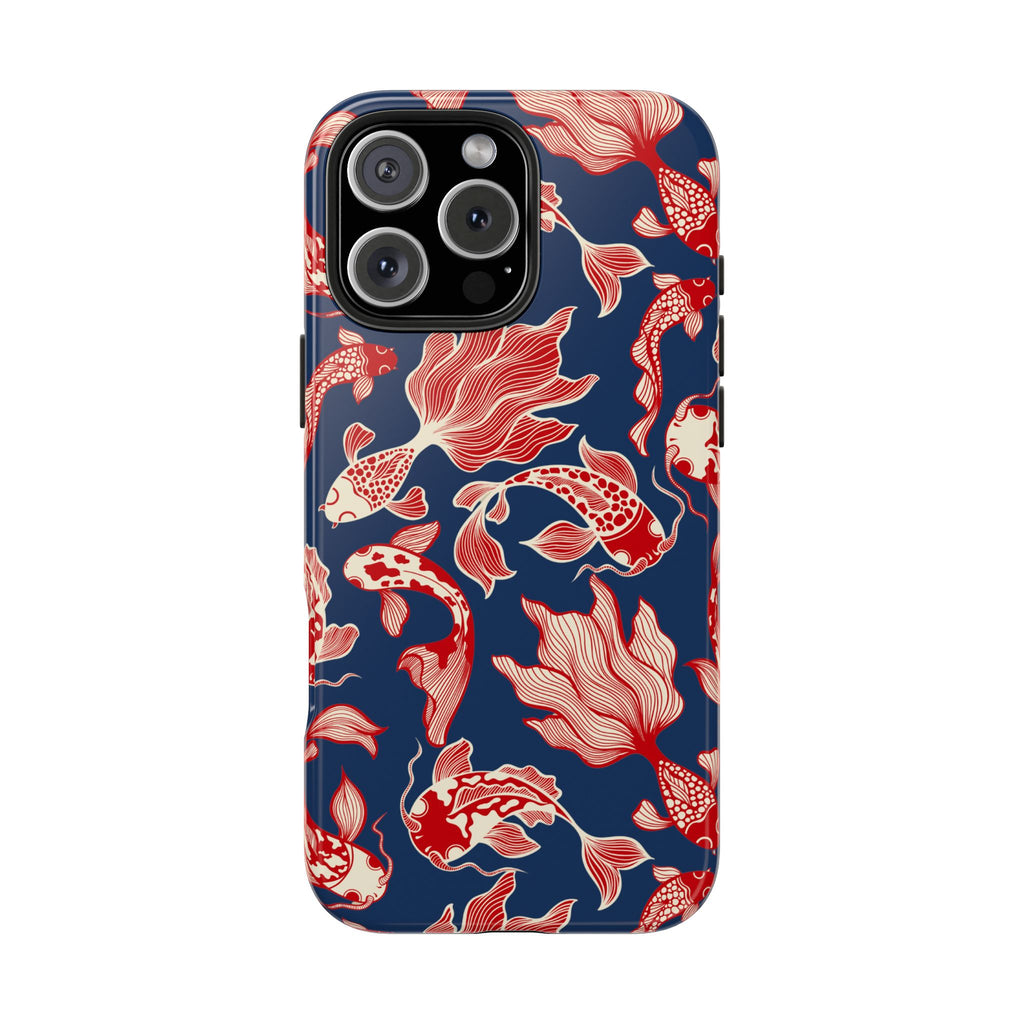 Maroon & Blush Striped Tough Phone Case — Durable Protective iPhone Cover
