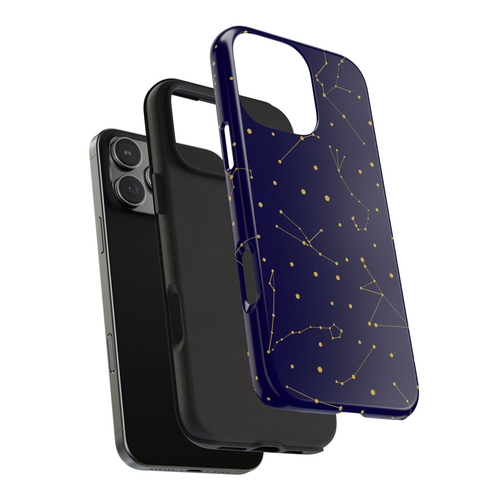 Maroon & Blush Striped Tough Phone Case — Durable Protective iPhone Cover
