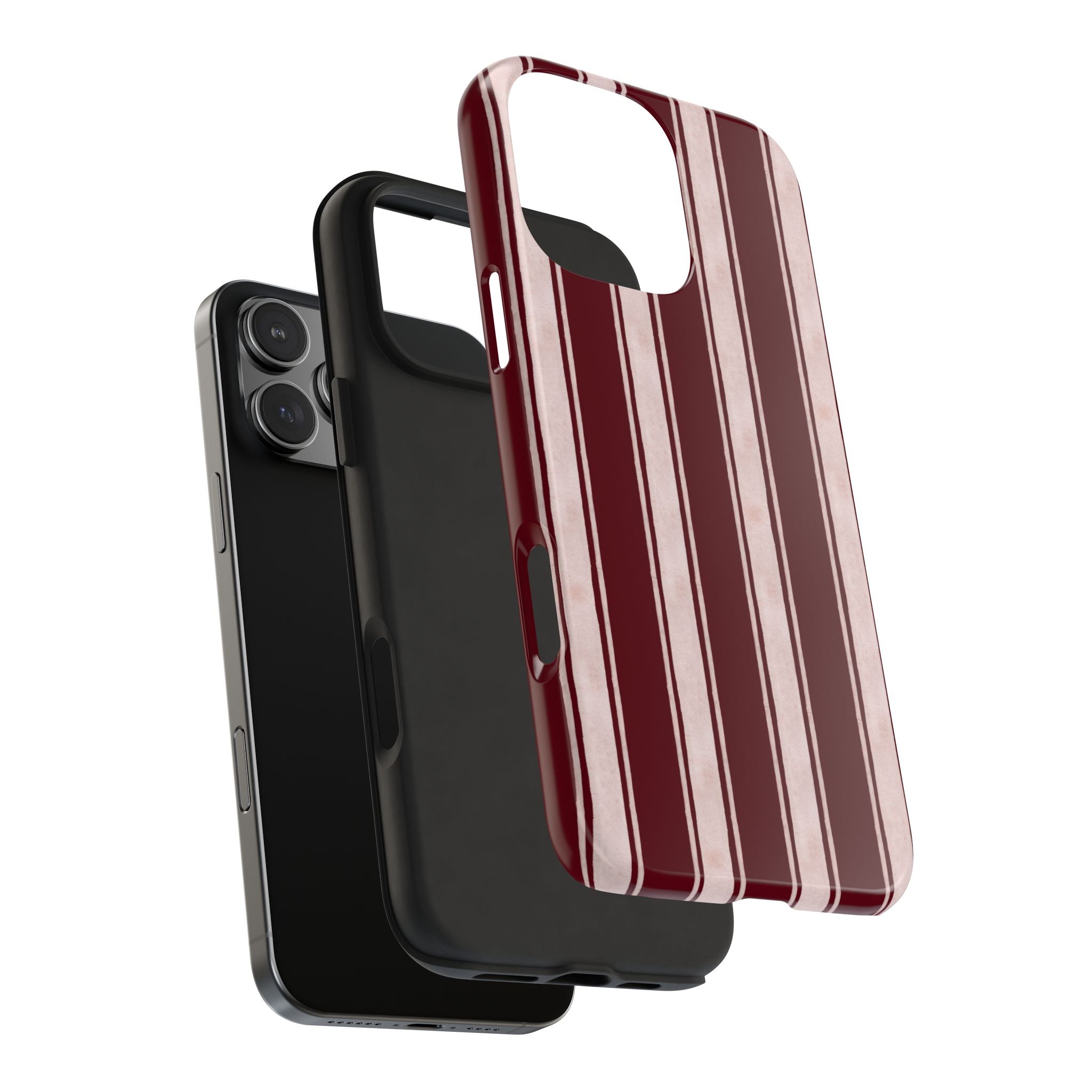 Tailored Line | Burgundy Fine Stripe Phone Case