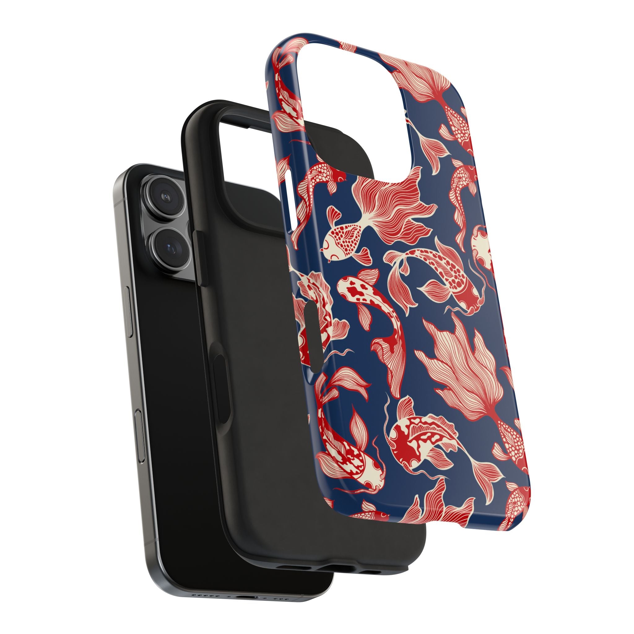 Maroon & Blush Striped Tough Phone Case — Durable Protective iPhone Cover