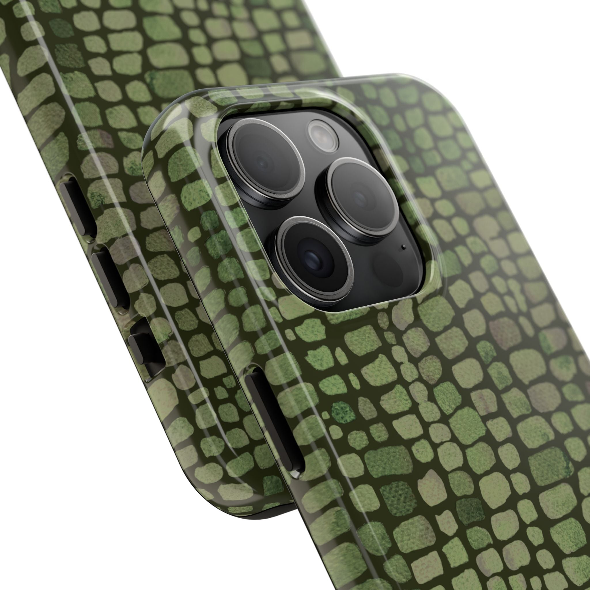 Olive Emboss | Olive & Sage Snakeskin Print Phone Case