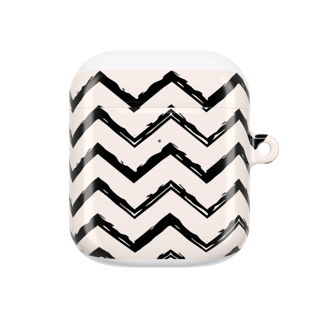 Zig Zag Edit | Black & Cream Chevron AirPods Case