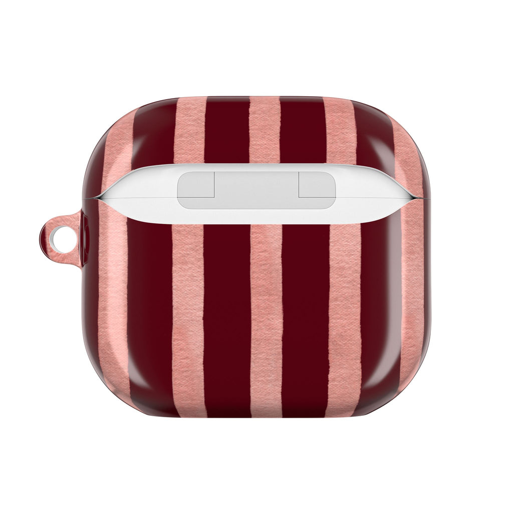 Blush Column | Burgundy & Soft Pink Stripe AirPods Case