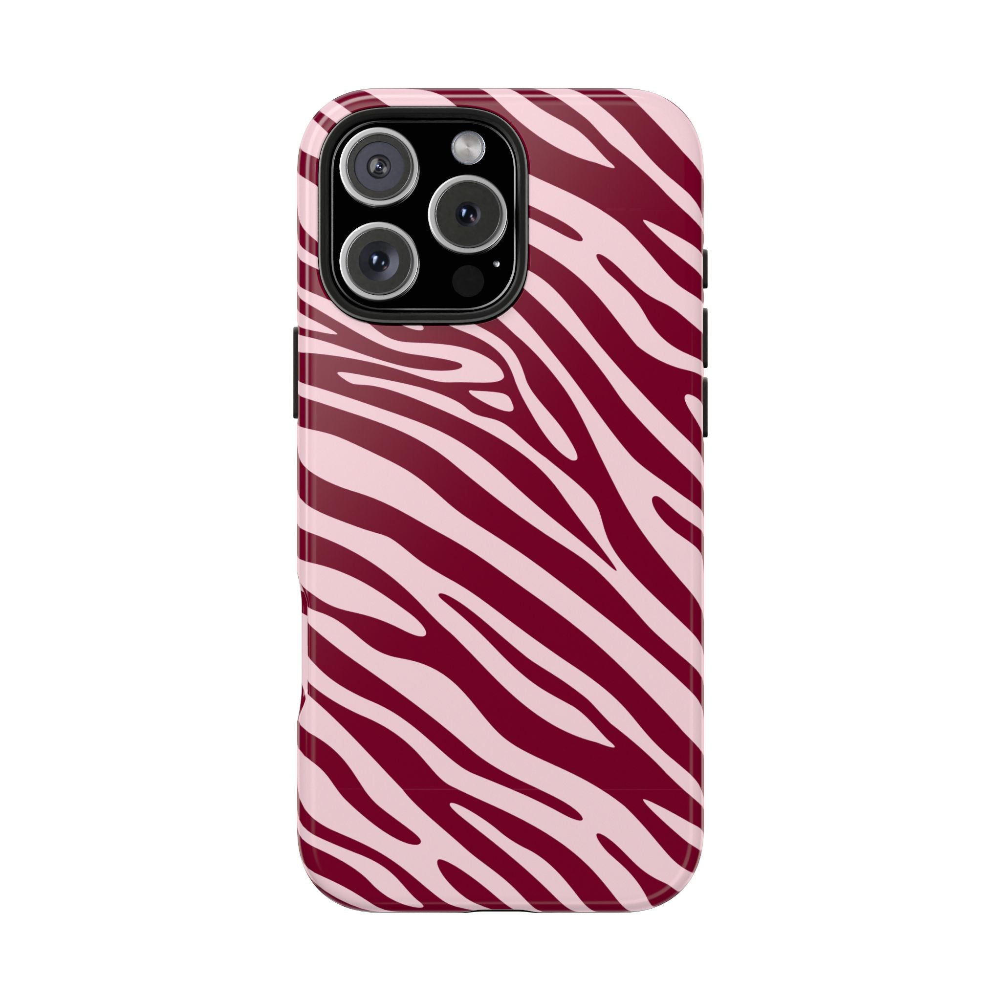 Velvet Zebra | Burgundy Zebra Print Tough Phone Case