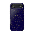 Maroon & Blush Striped Tough Phone Case — Durable Protective iPhone Cover
