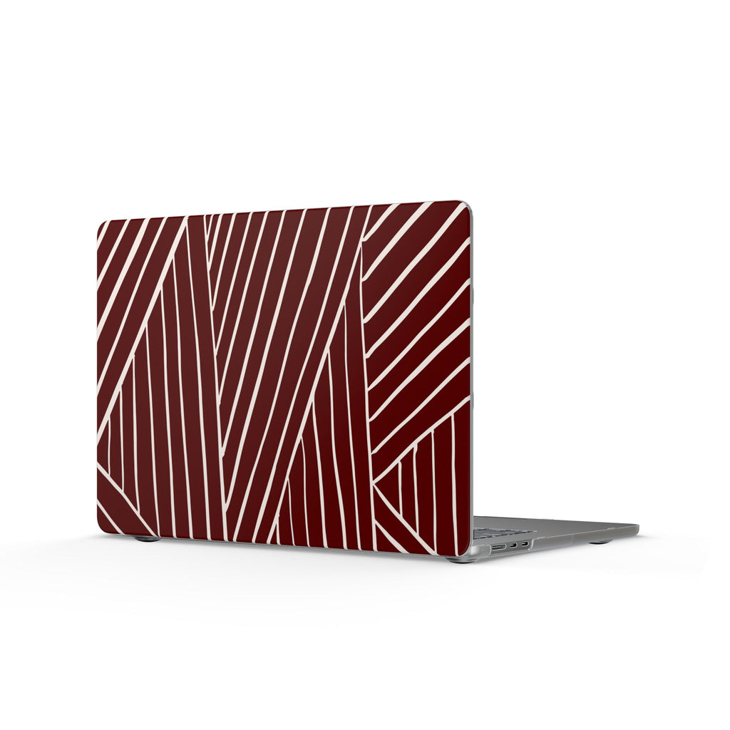 Crimson Form | Burgundy Abstract Stripe Laptop Sleeve
