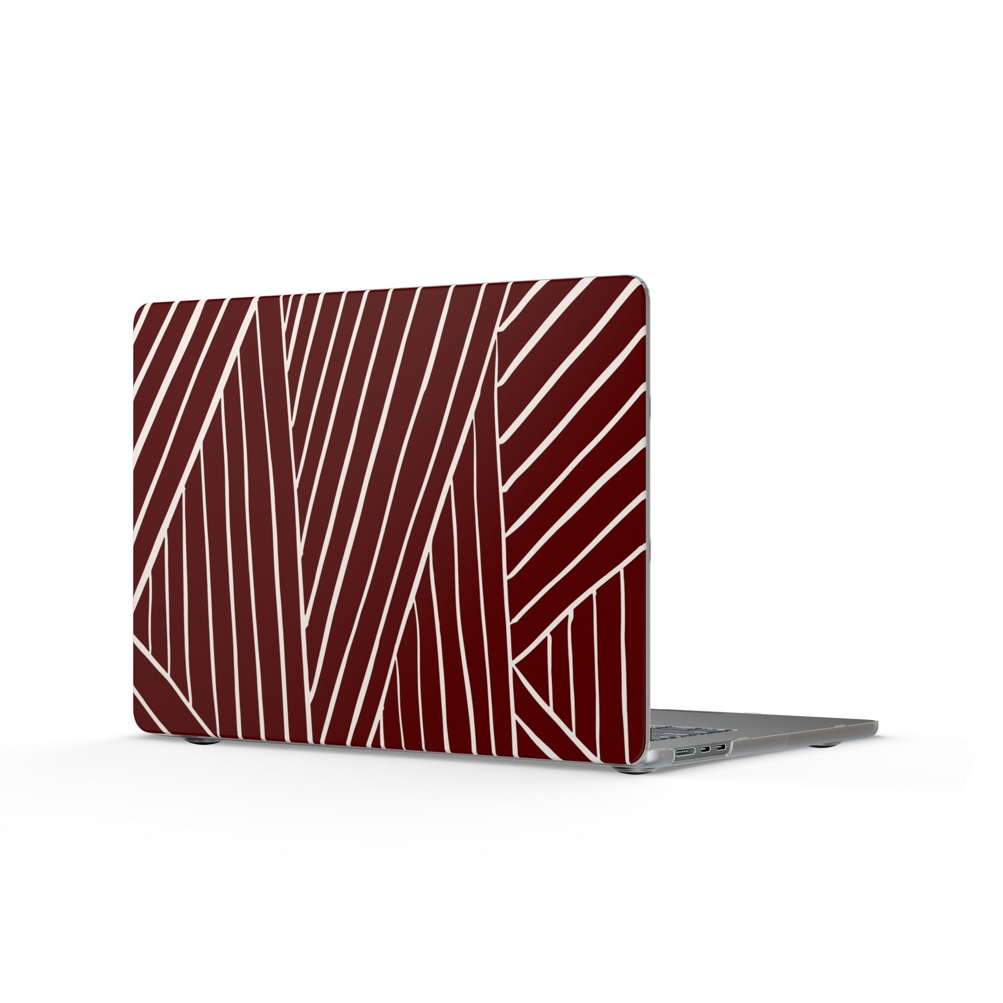 Crimson Form | Burgundy Abstract Stripe Laptop Sleeve
