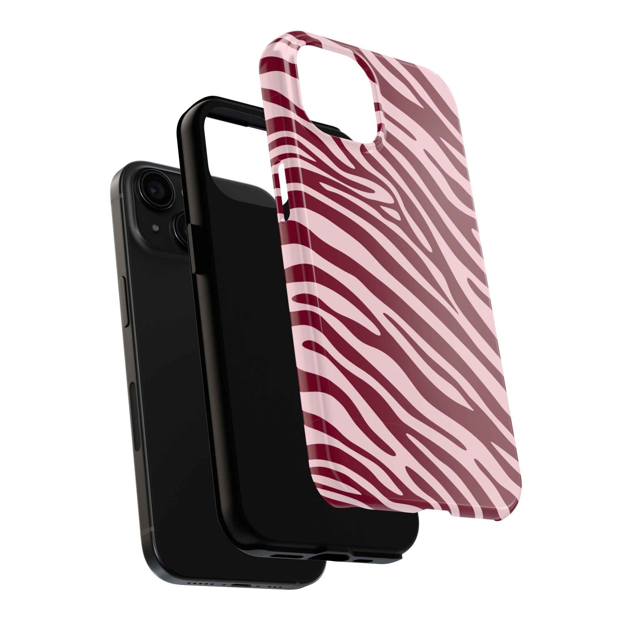 Velvet Zebra | Burgundy Zebra Print Tough Phone Case