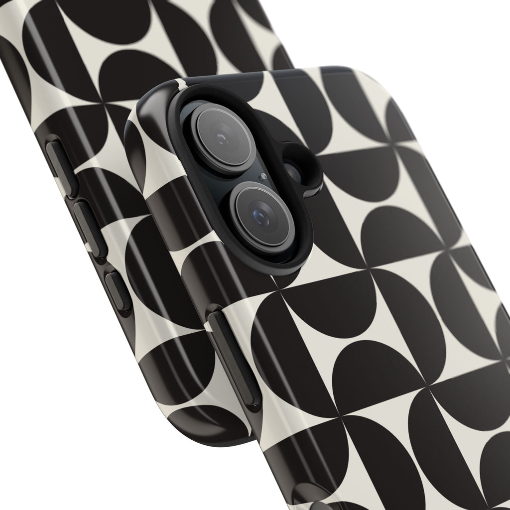 Noir Mod | Black Geometric Retro Phone Case
