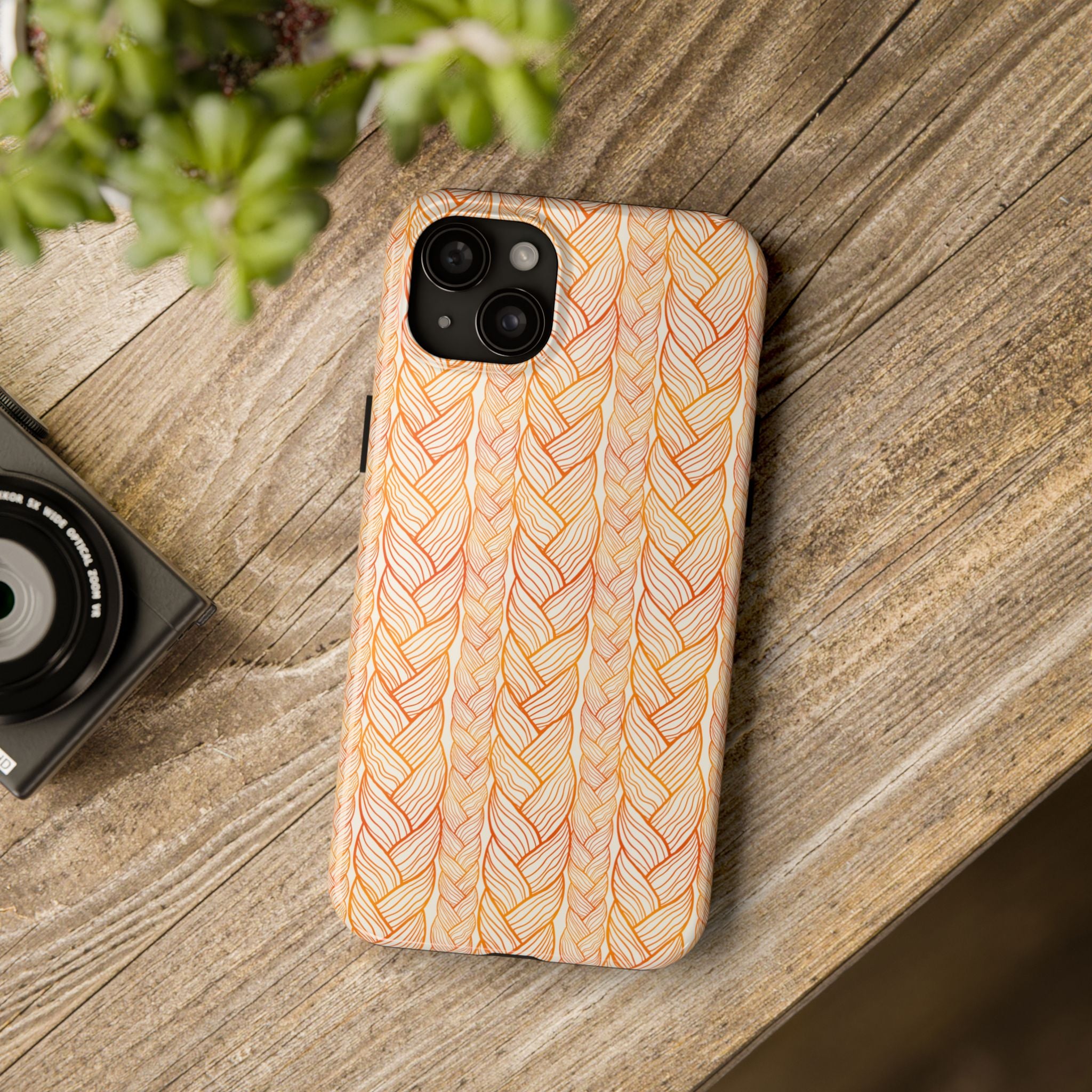 Golden Braid | Orange Braided Line Tough Phone Case