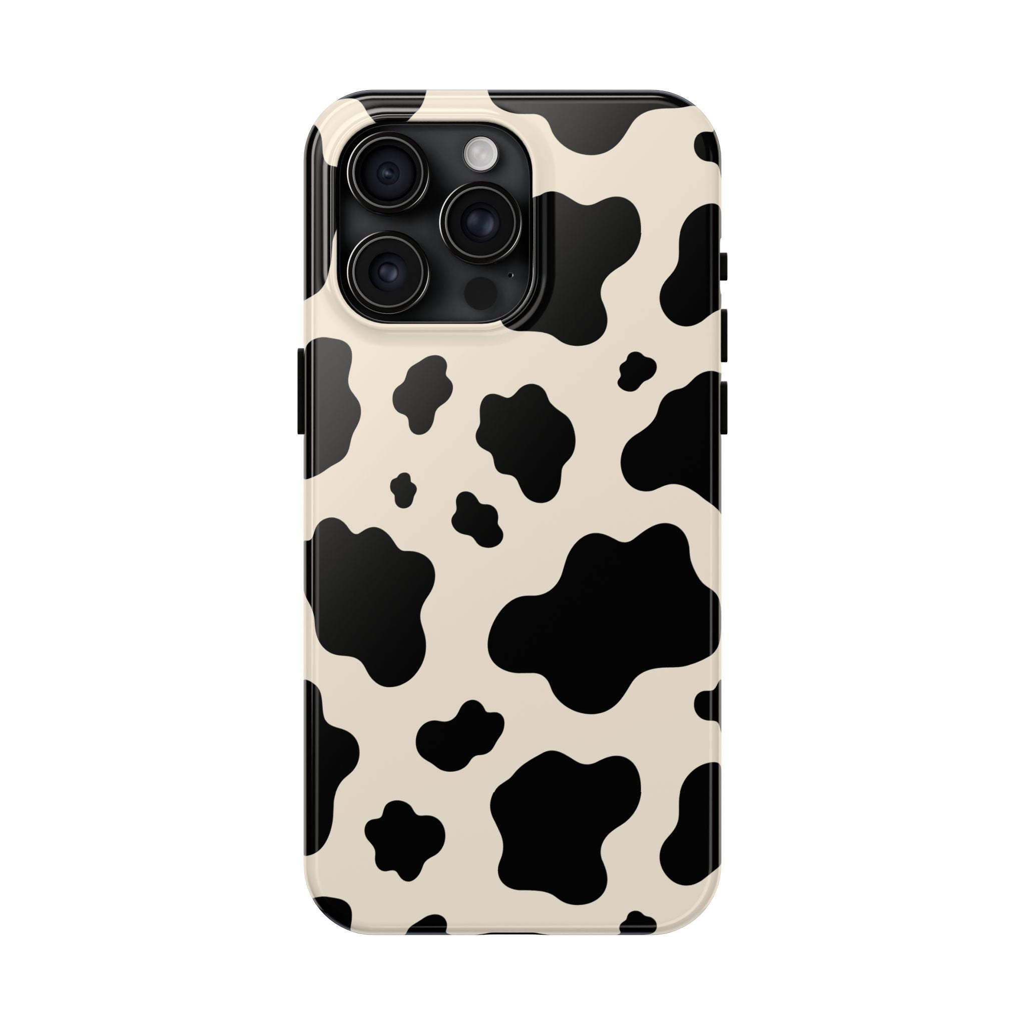Cream Cow | Black & Cream Cow Print Phone Case