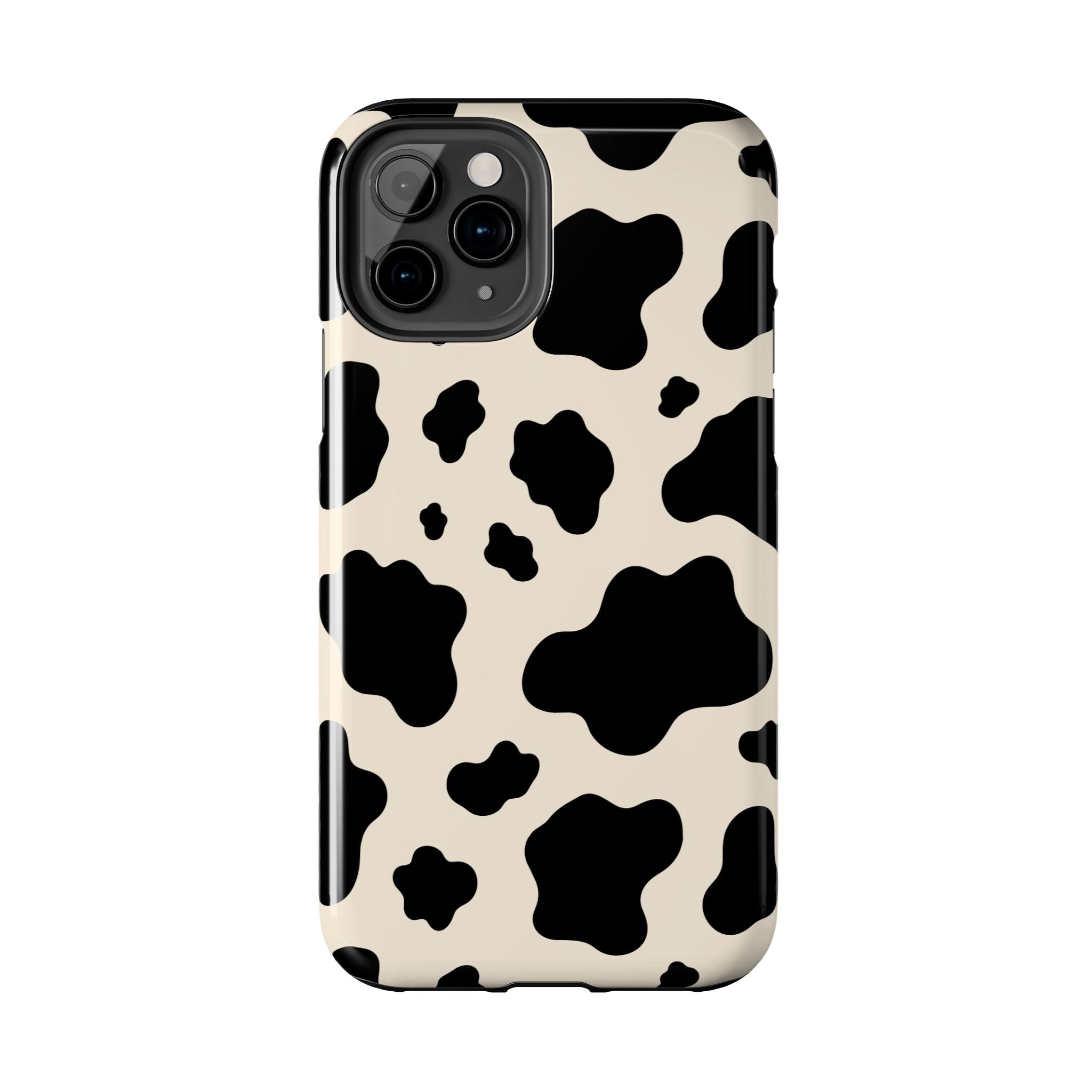 Cream Cow | Black & Cream Cow Print Phone Case