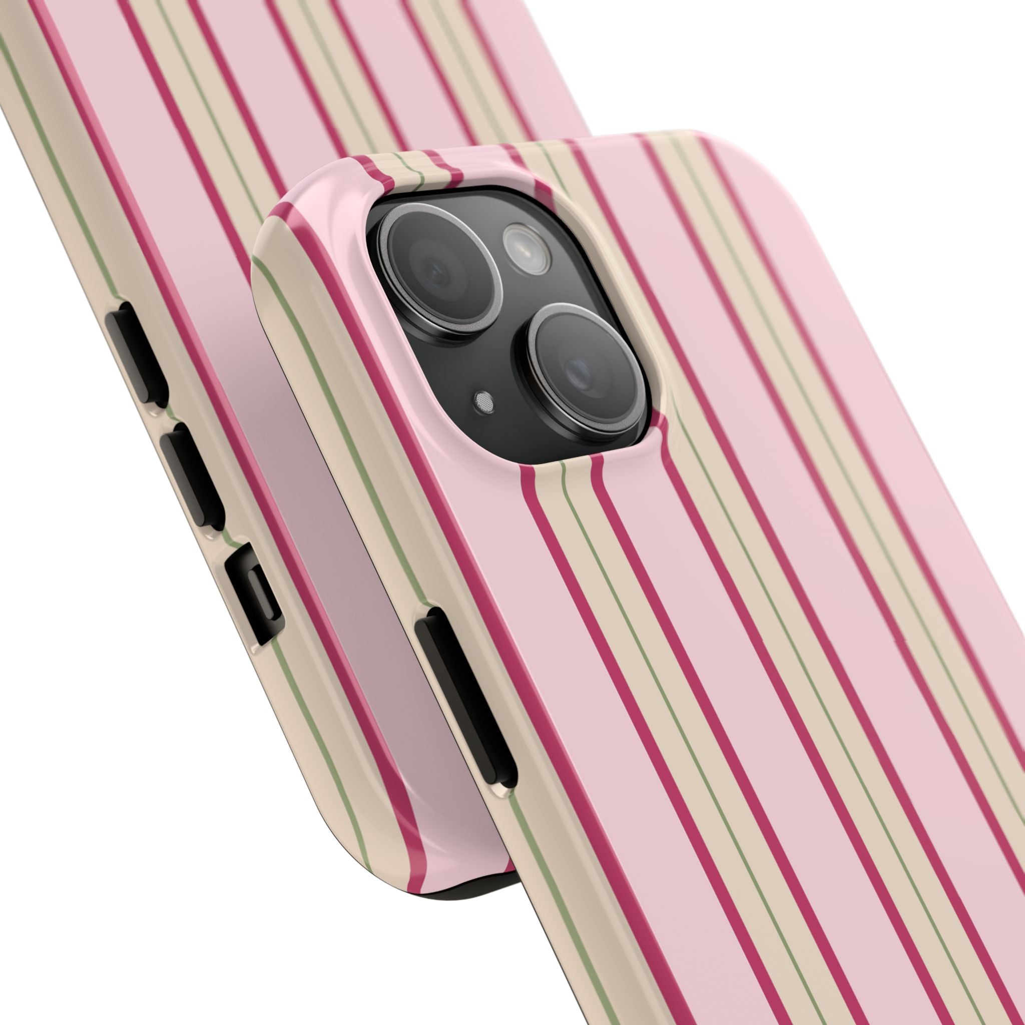 Blush Column | Pink & Burgundy Stripe Tough Phone Case